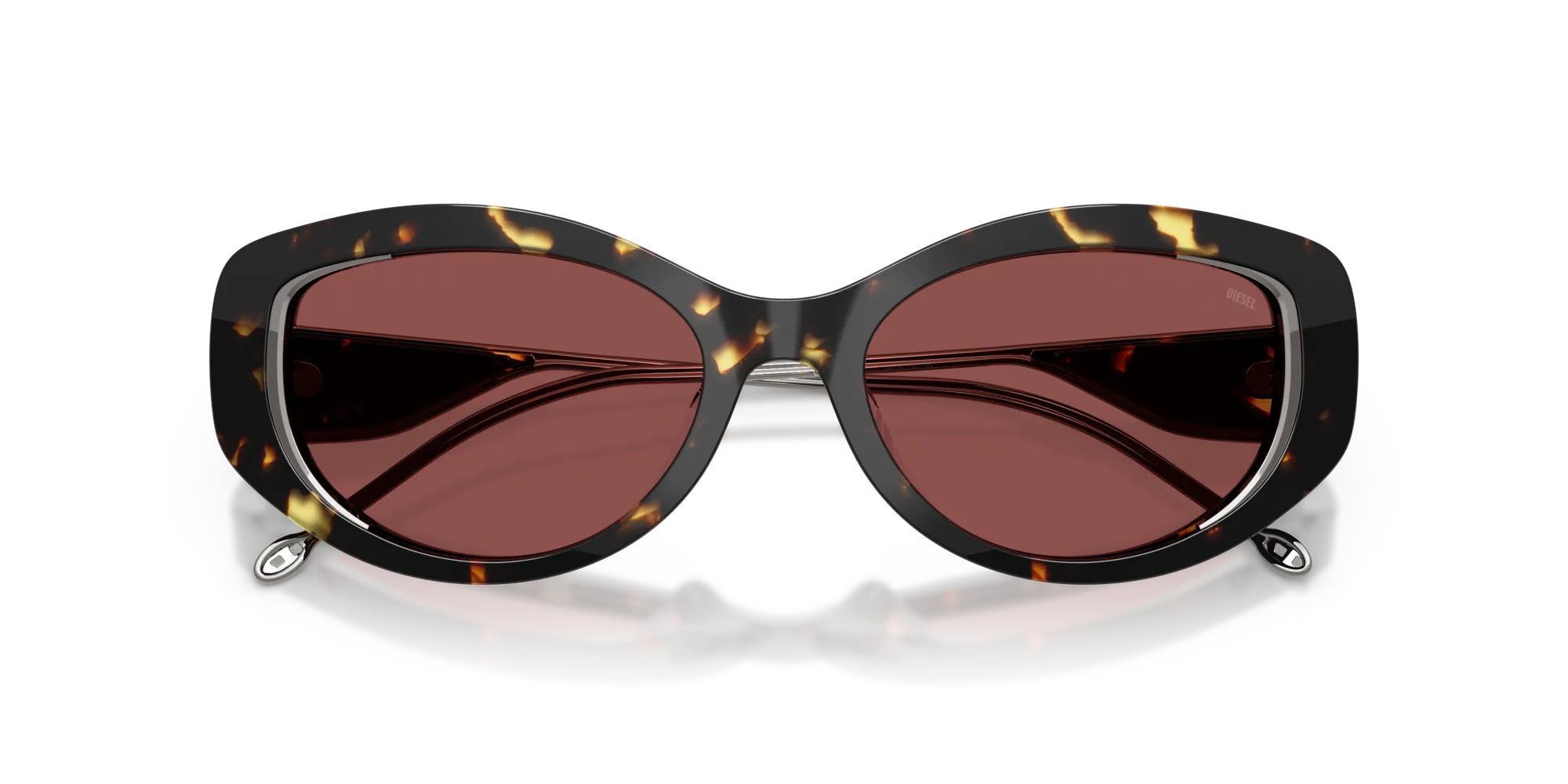 DIESEL DL2001MU 201775 Occhiali da sole Acetato Tartaruga Viola Rotonda Normale - immagine 2