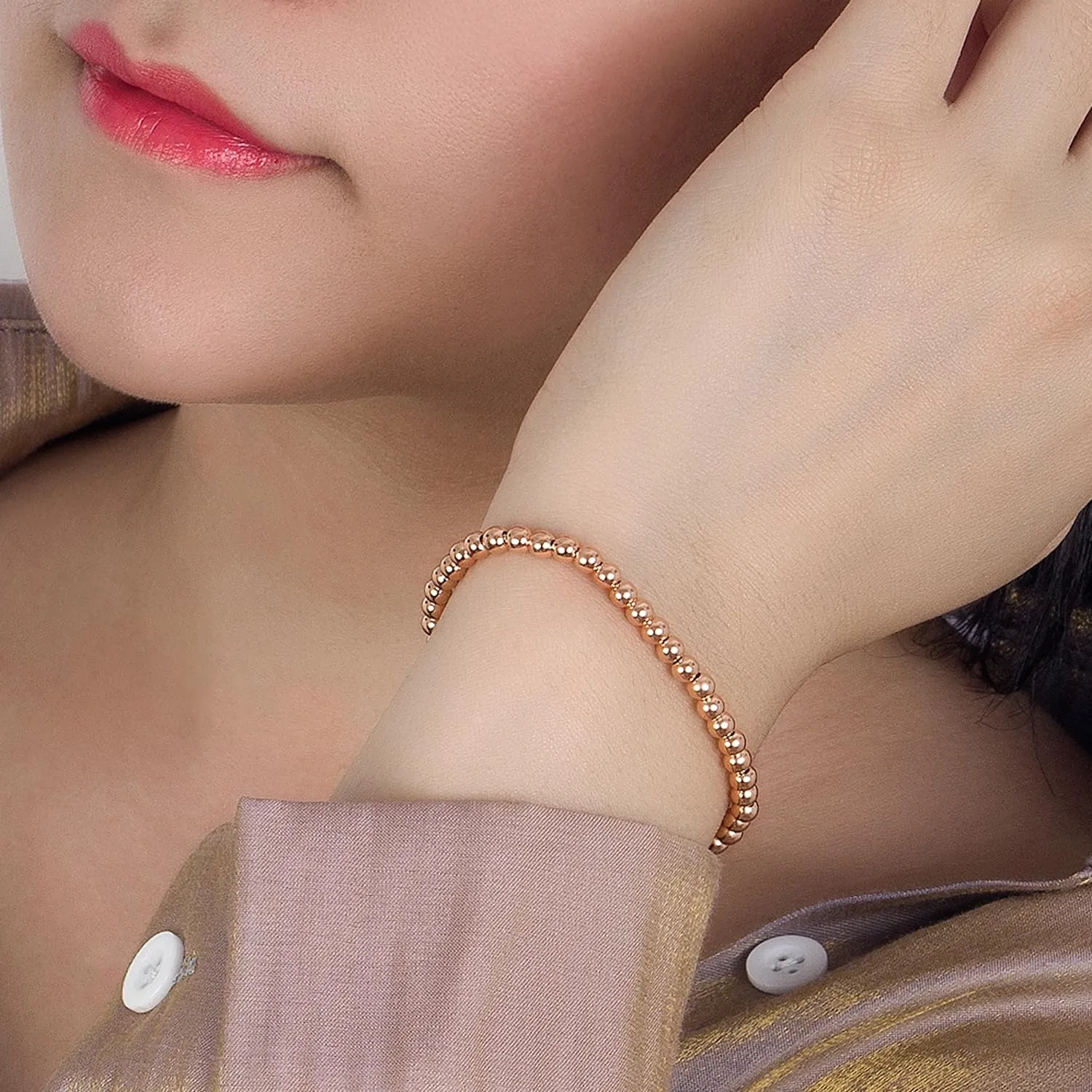 Dankadi Bracciale di Perle per Donna in Argento 925 Larghezza 4MM 6MM Senza e Con Ciondolo a Cuore, Lunghezza 13-21CM Doré Oro Rosa Regalo Festa della Mamma Uomo, 19CM, Argento - immagine 3