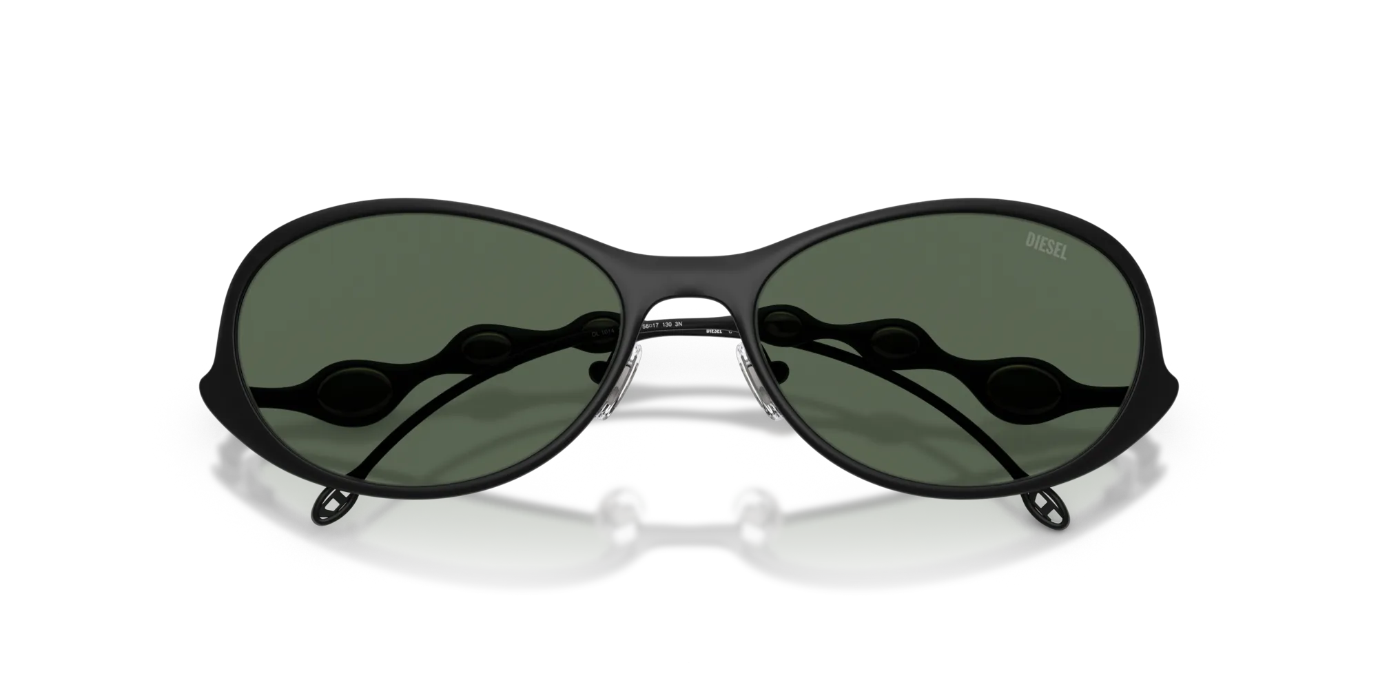 DIESEL DL1014 101371 Occhiali da sole Metallo Nero Verde Rotonda Normale - immagine 2