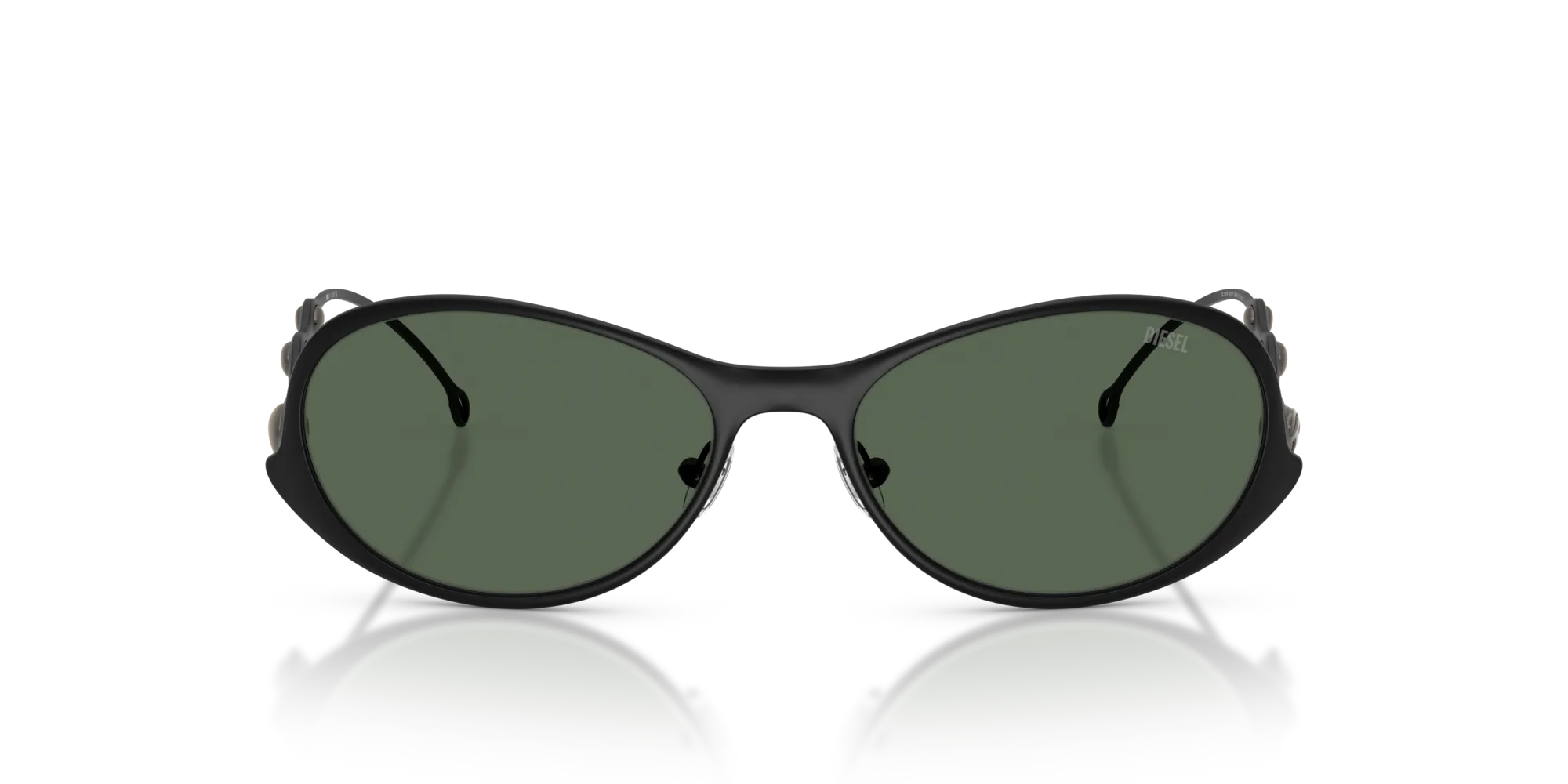 DIESEL DL1014 101371 Occhiali da sole Metallo Nero Verde Rotonda Normale - immagine 3