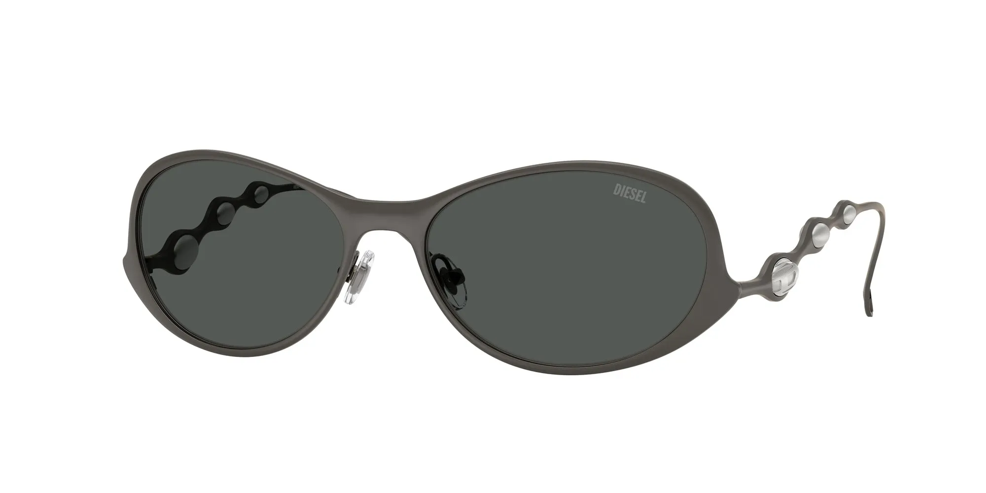 DIESEL DL1014 100987 Occhiali da sole Metallo Grigio Grigio Rotonda Normale - immagine 1