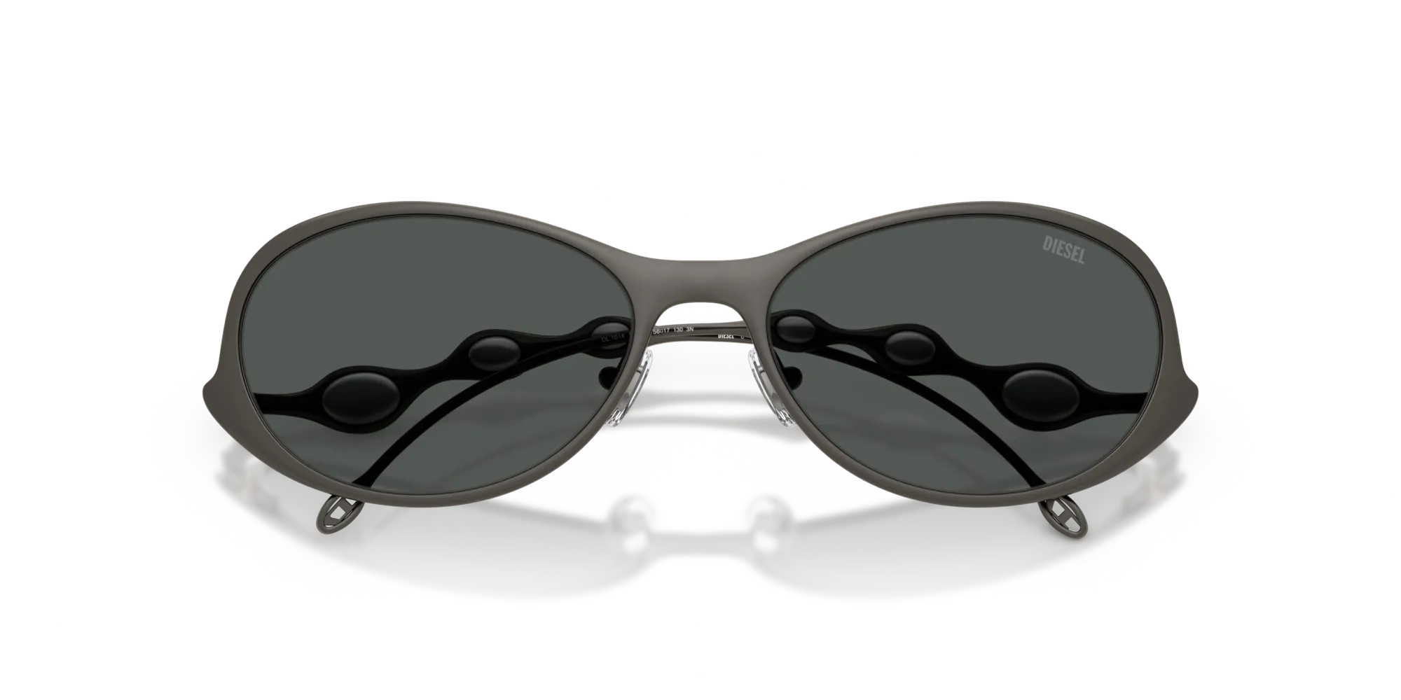 DIESEL DL1014 100987 Occhiali da sole Metallo Grigio Grigio Rotonda Normale - immagine 2