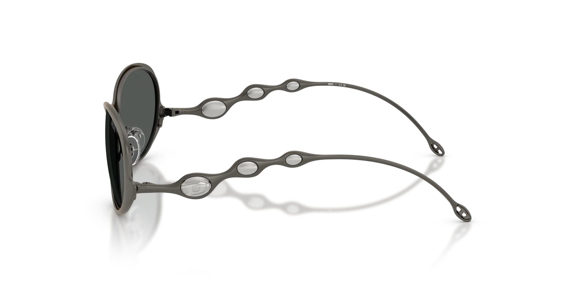 DIESEL DL1014 100987 Occhiali da sole Metallo Grigio Grigio Rotonda Normale - immagine 4