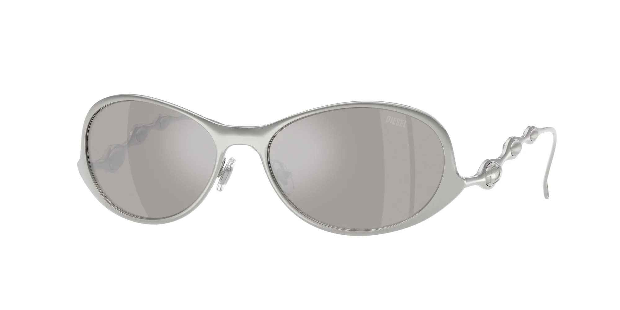 DIESEL DL1014 1001Z6 Occhiali da sole Metallo Argento Argento Rotonda Normale - immagine 1