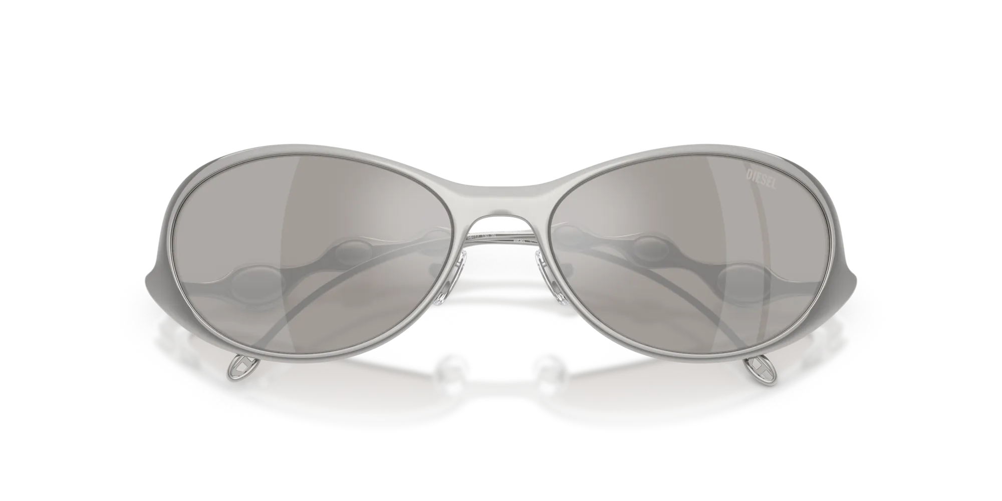 DIESEL DL1014 1001Z6 Occhiali da sole Metallo Argento Argento Rotonda Normale - immagine 2