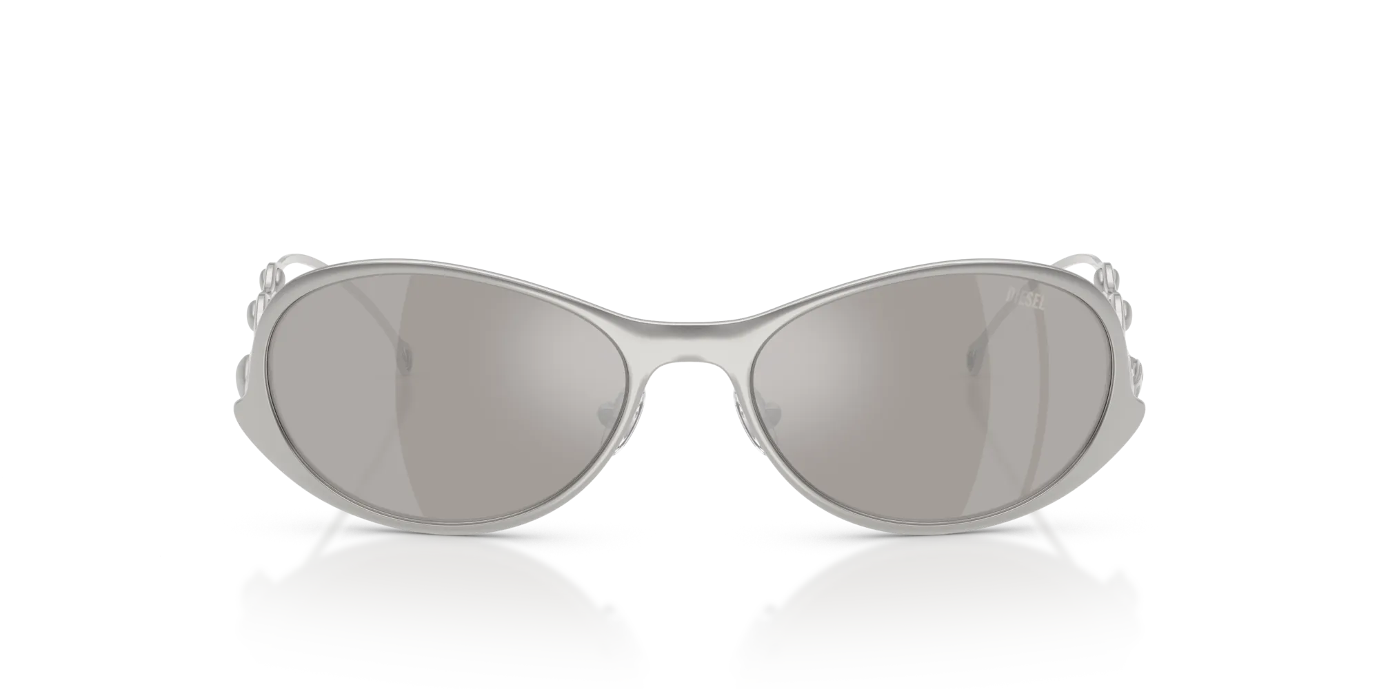 DIESEL DL1014 1001Z6 Occhiali da sole Metallo Argento Argento Rotonda Normale - immagine 3