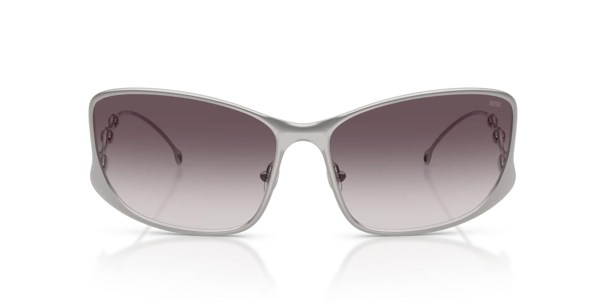 DIESEL DL1013 101411 Occhiali da sole Metallo Grigio Grigio Pillow Normale Sfumato - immagine 3