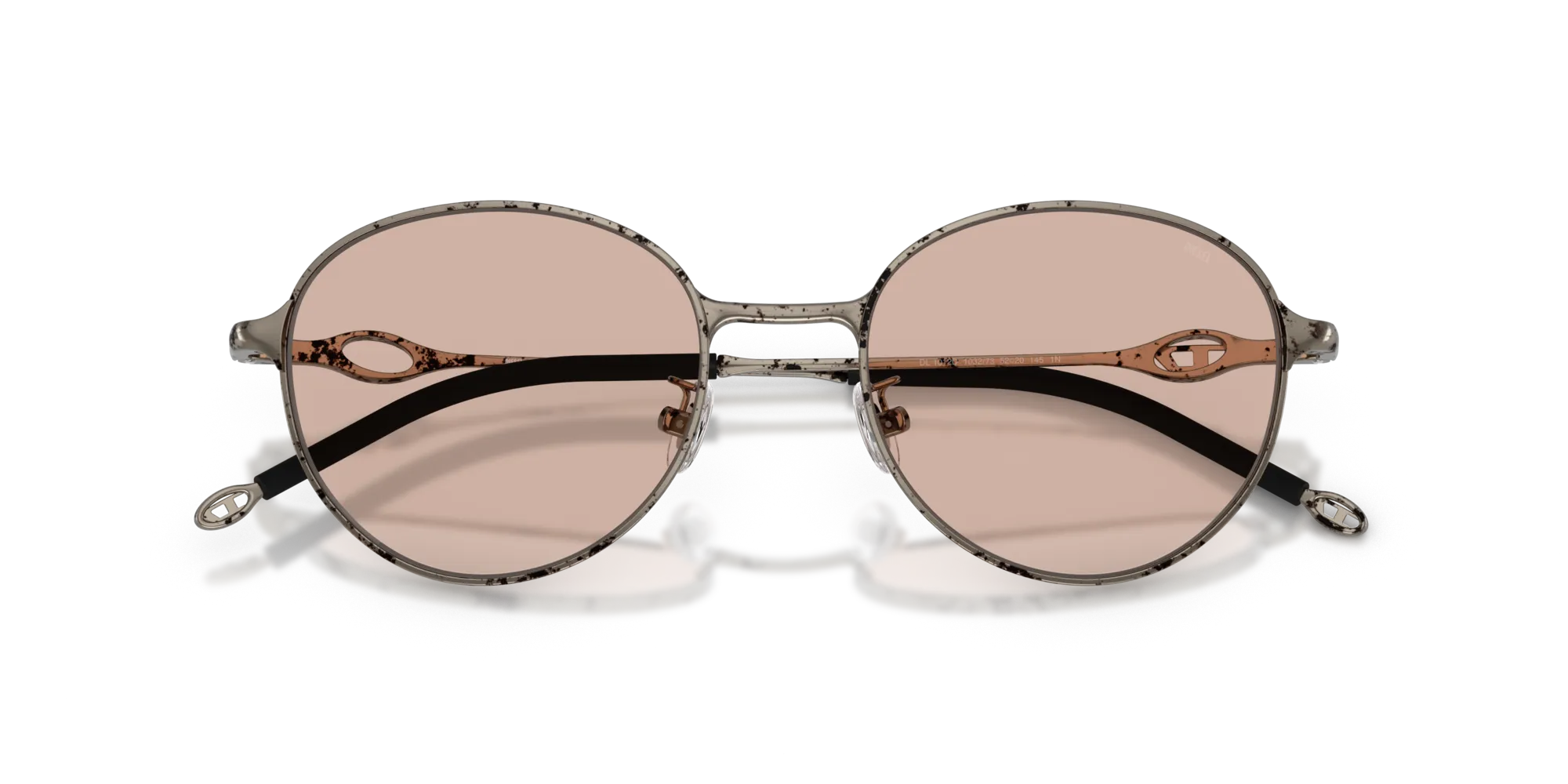 DIESEL DL1012D 103273 Occhiali da sole Metallo Argento Marrone Rotonda Normale - immagine 2