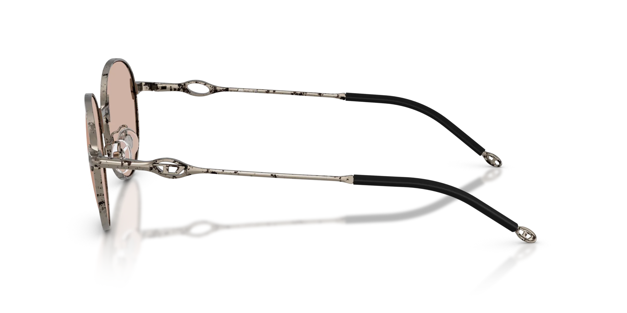 DIESEL DL1012D 103273 Occhiali da sole Metallo Argento Marrone Rotonda Normale - immagine 4