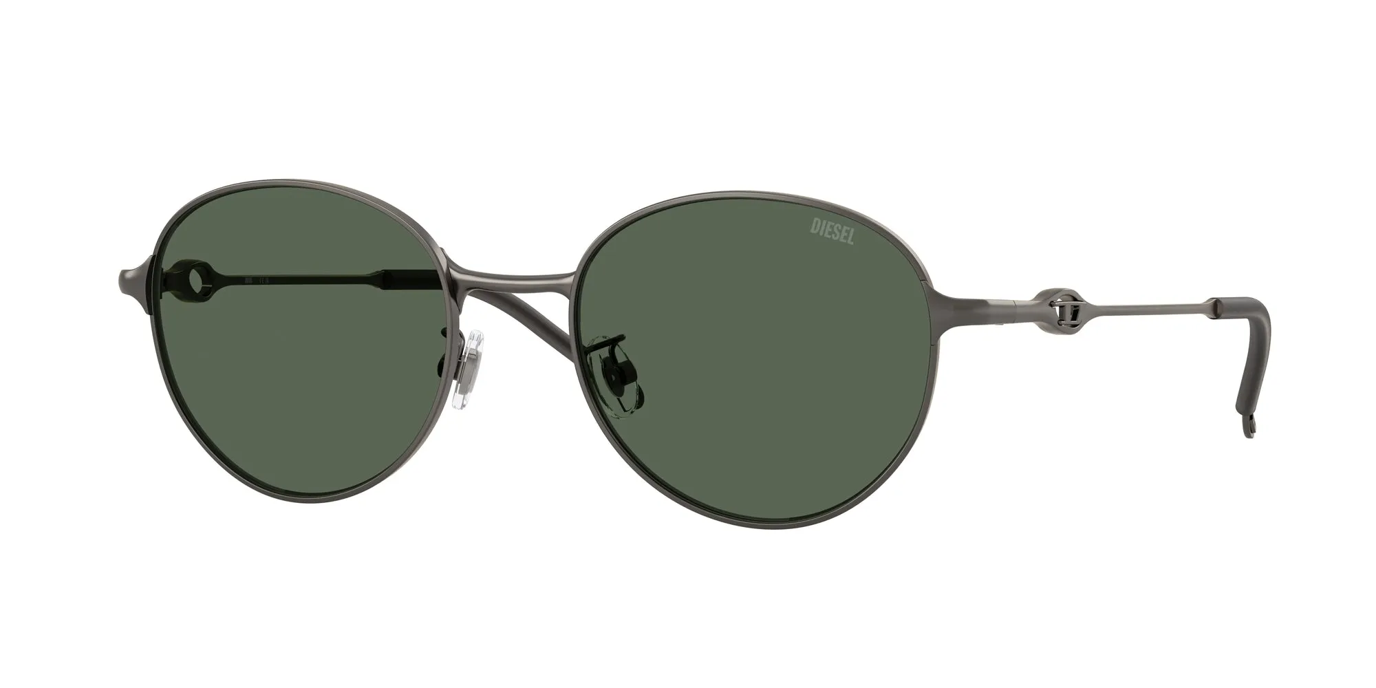 DIESEL DL1012D 100971 Occhiali da sole Metallo Grigio Verde Rotonda Normale - immagine 1