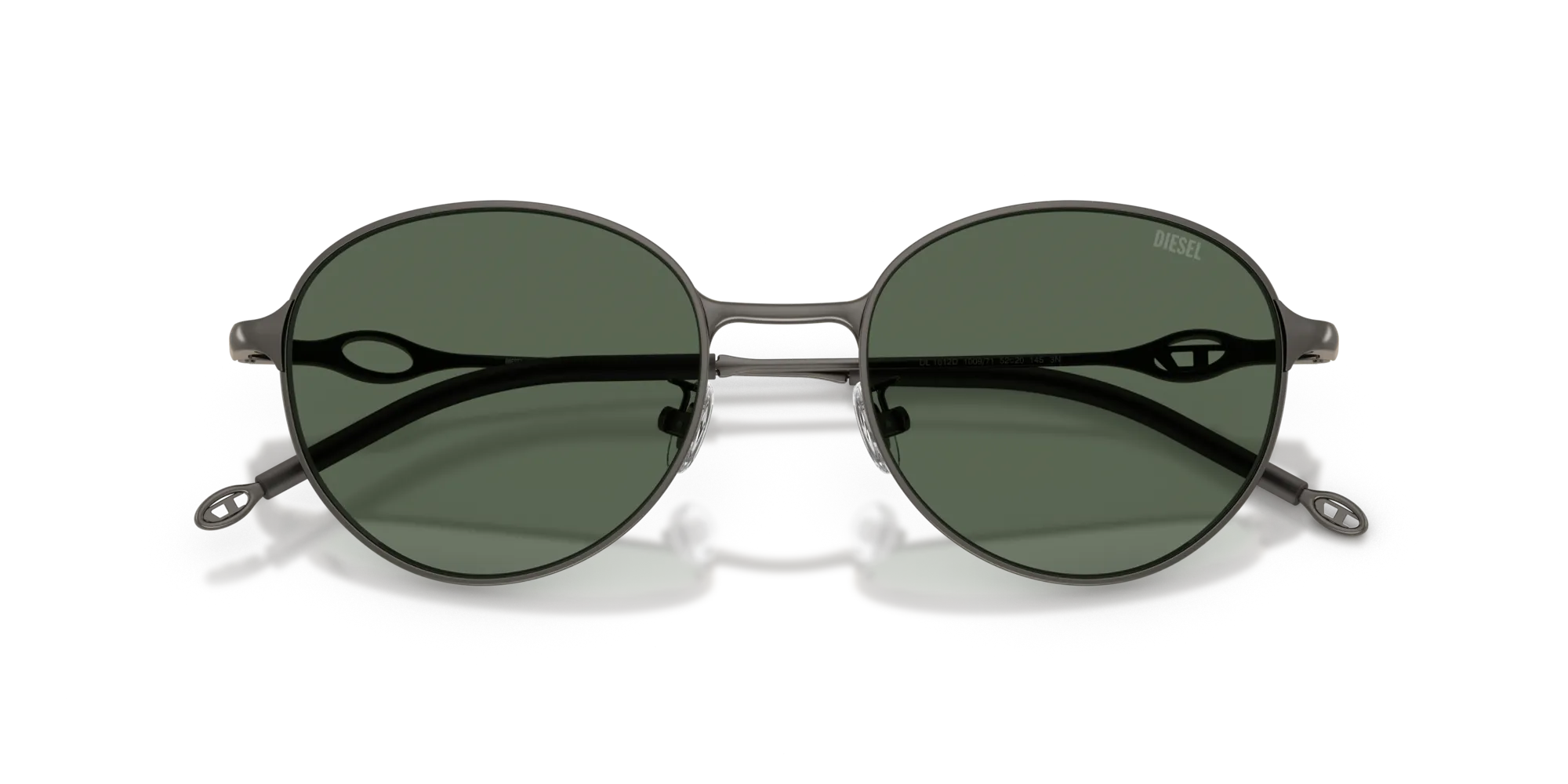 DIESEL DL1012D 100971 Occhiali da sole Metallo Grigio Verde Rotonda Normale - immagine 2