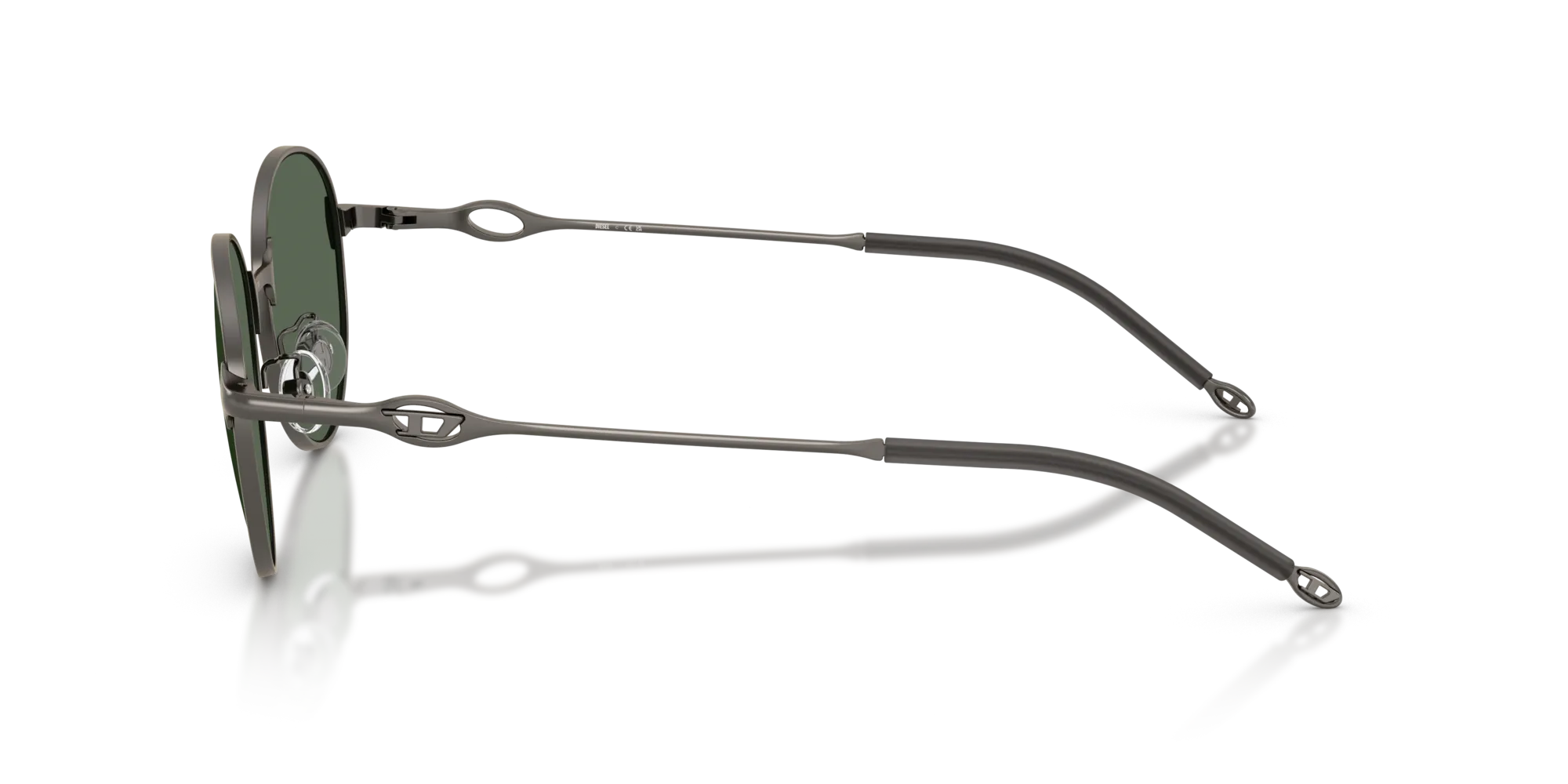 DIESEL DL1012D 100971 Occhiali da sole Metallo Grigio Verde Rotonda Normale - immagine 4