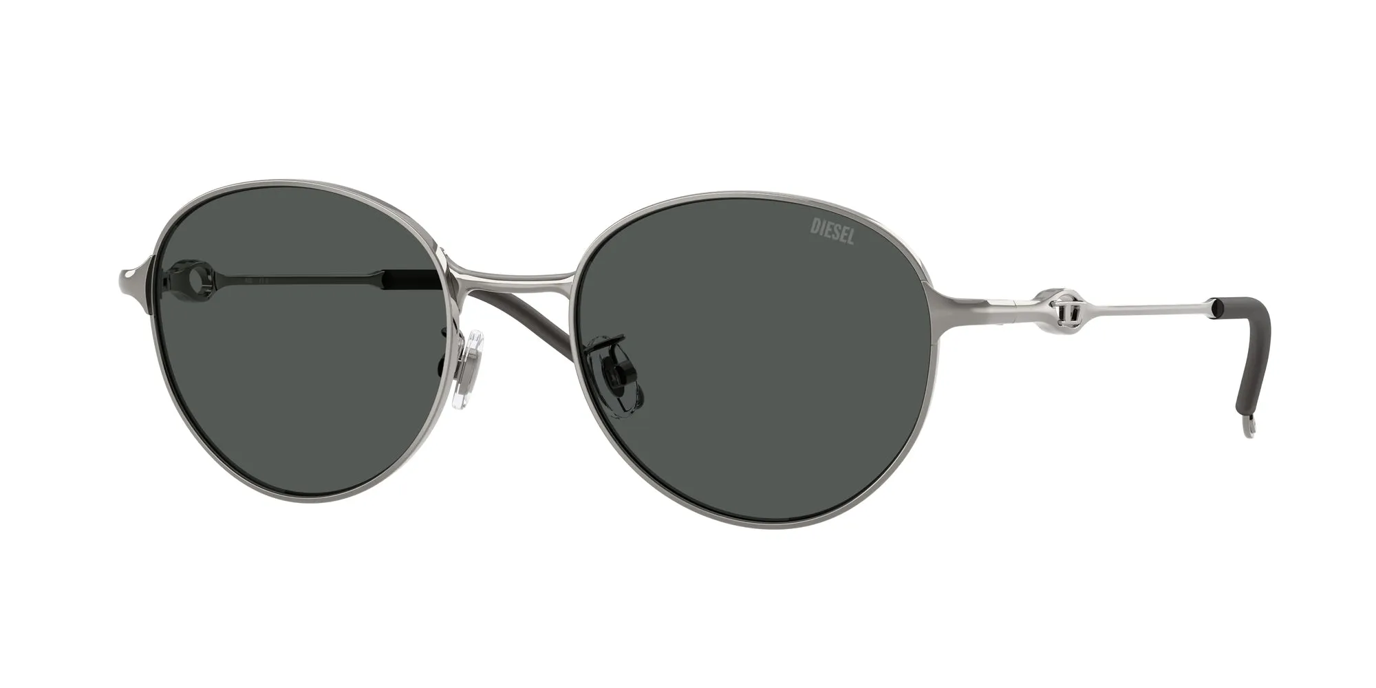 DIESEL DL1012D 100387 Occhiali da sole Metallo Grigio Grigio Rotonda Normale - immagine 1