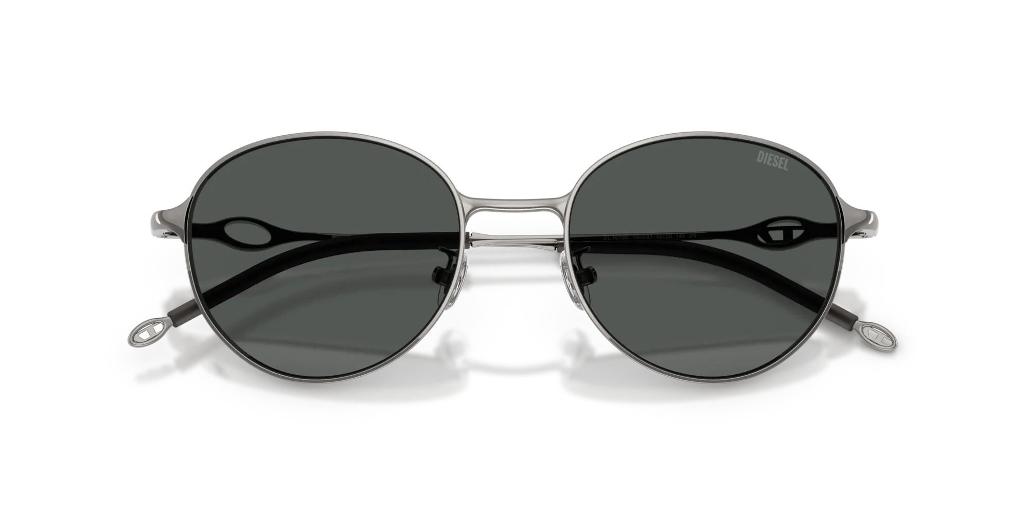 DIESEL DL1012D 100387 Occhiali da sole Metallo Grigio Grigio Rotonda Normale - immagine 2