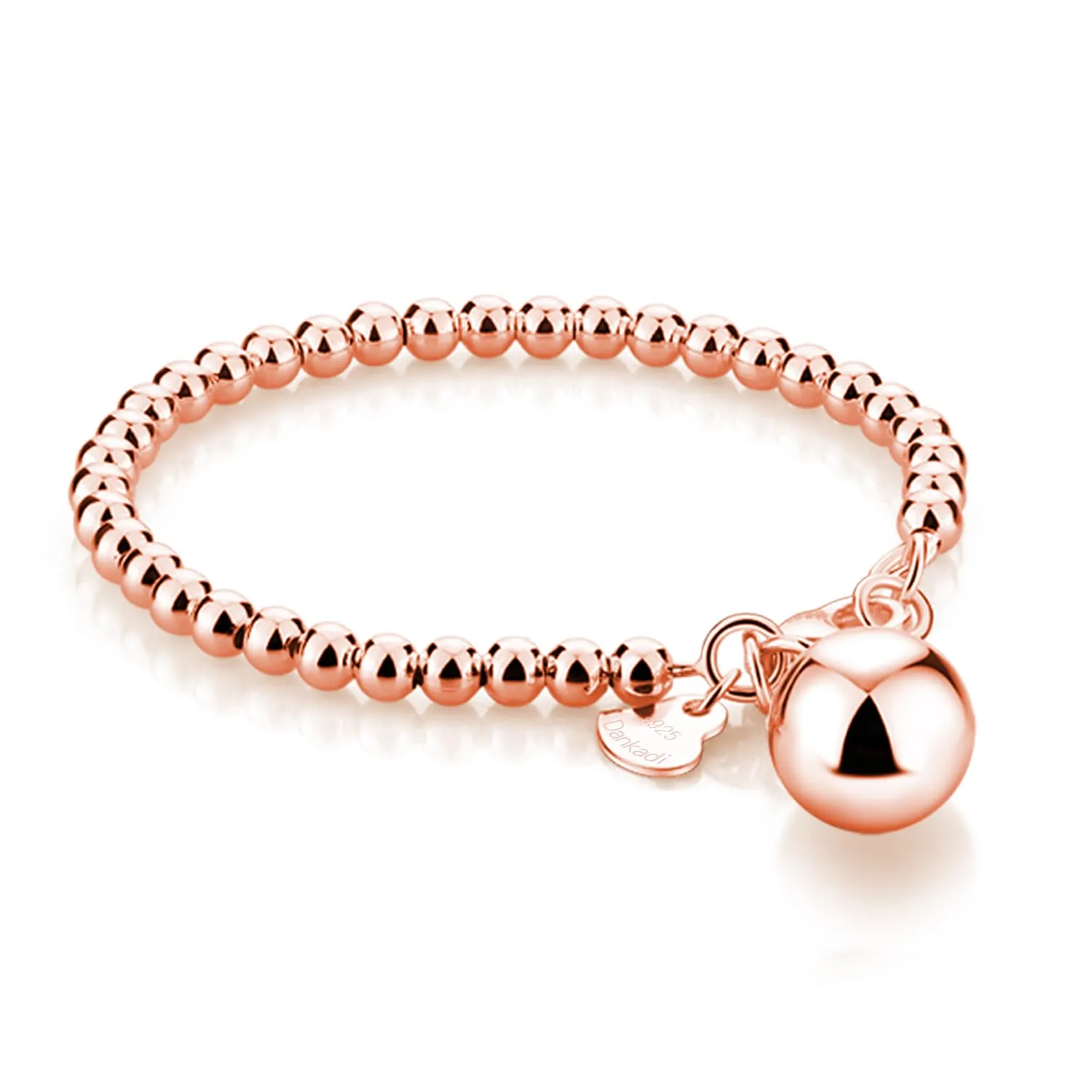 Dankadi Bracciale di Perle per Donna in Argento 925 Larghezza 4MM 6MM Senza e Con Ciondolo a Cuore, Lunghezza 13-21CM Doré Oro Rosa Regalo Festa della Mamma Uomo, 13CM, Argento - immagine 1