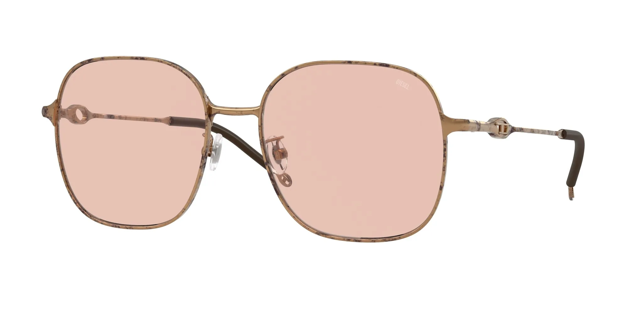 DIESEL DL1010D 103084 Occhiali da sole Metallo Bronzo Rosa Squadrata Normale - immagine 1