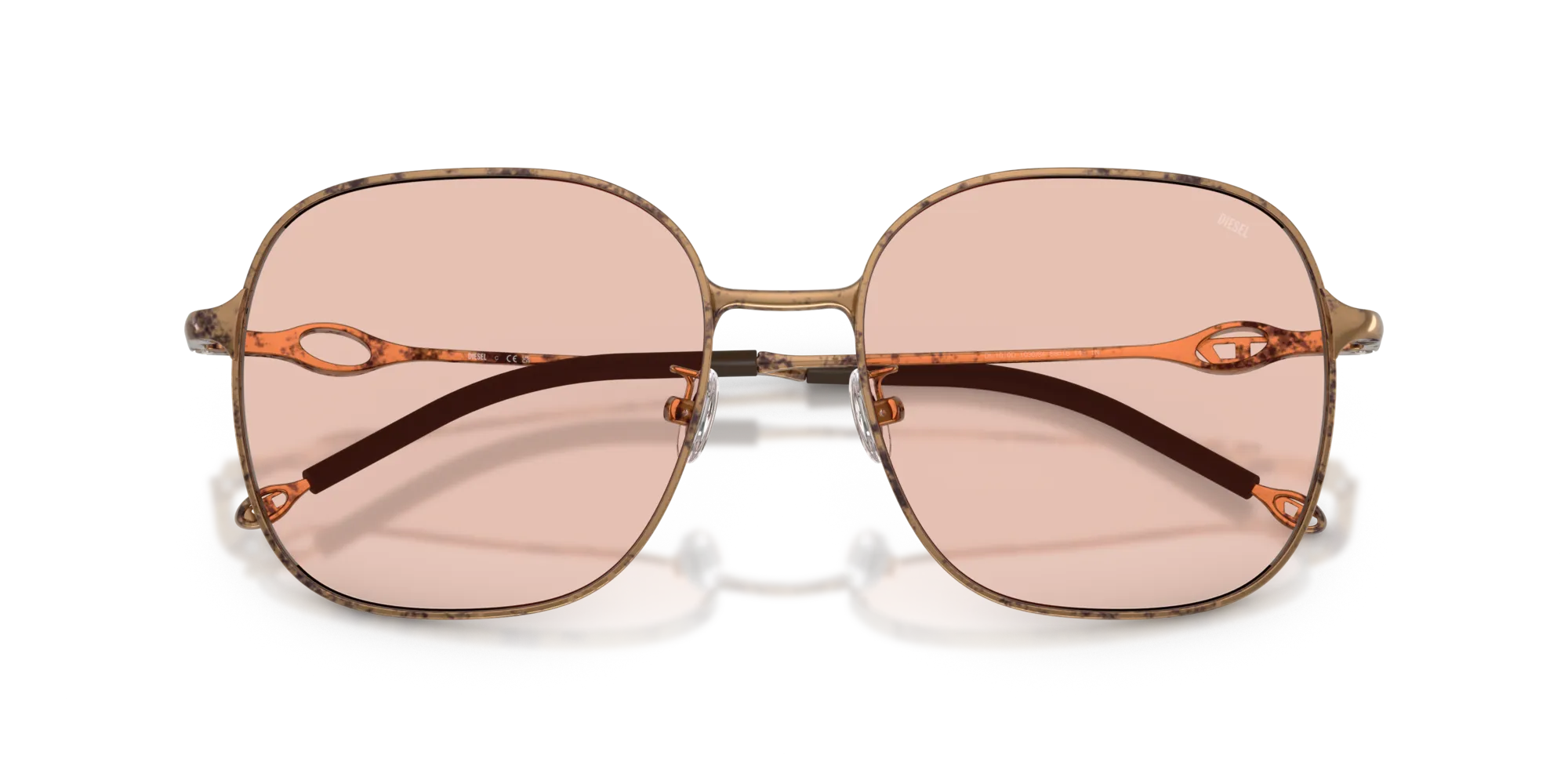 DIESEL DL1010D 103084 Occhiali da sole Metallo Bronzo Rosa Squadrata Normale - immagine 2