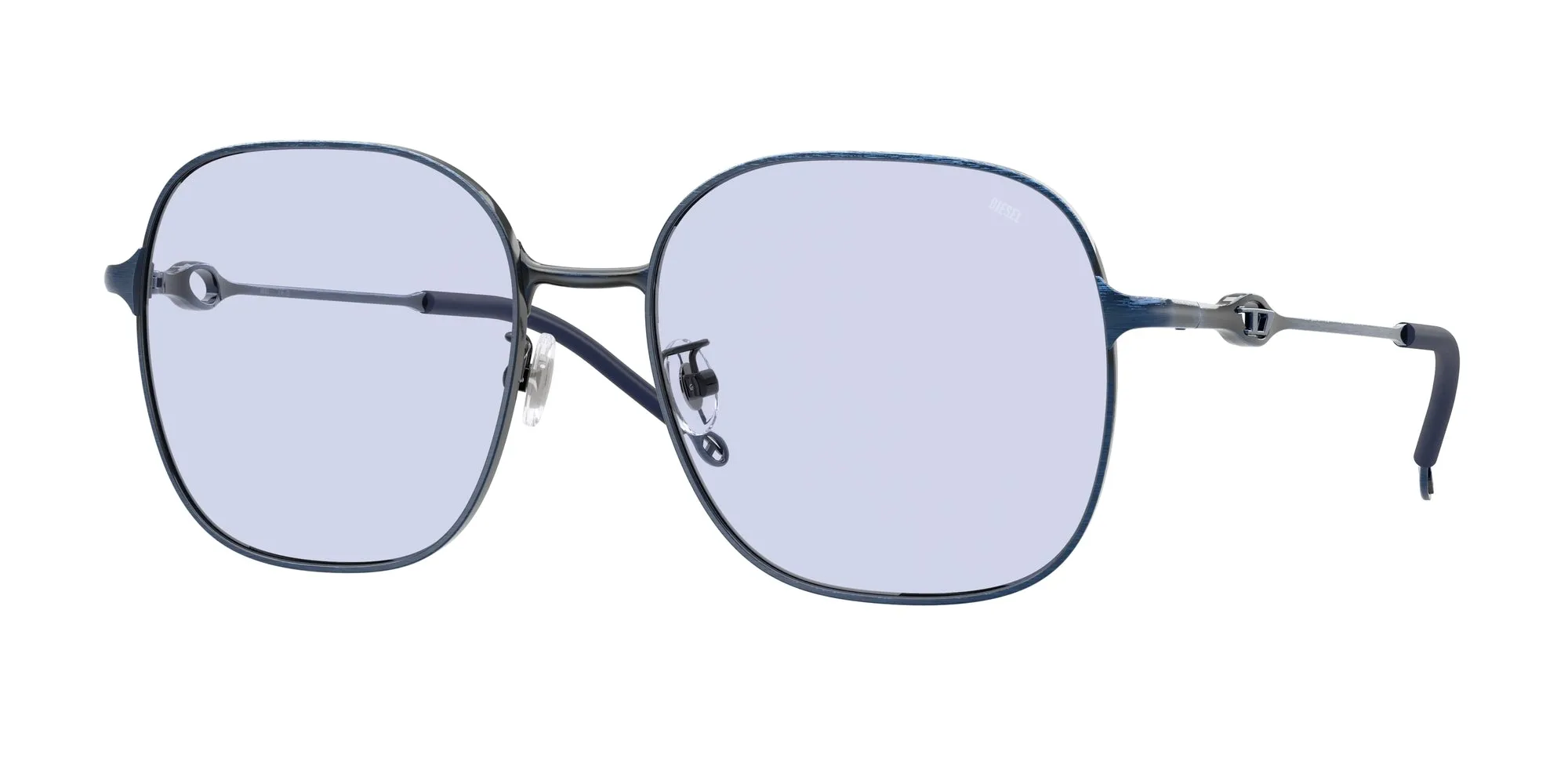 DIESEL DL1010D 102476 Occhiali da sole Metallo Blu Blu Squadrata Normale - immagine 1