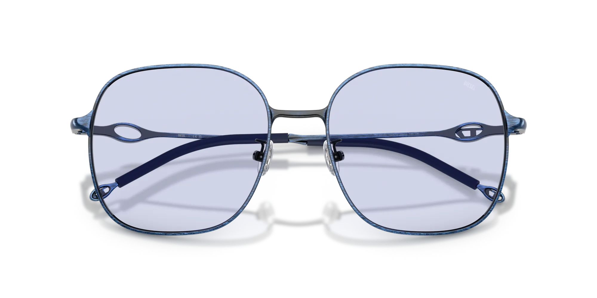 DIESEL DL1010D 102476 Occhiali da sole Metallo Blu Blu Squadrata Normale - immagine 2