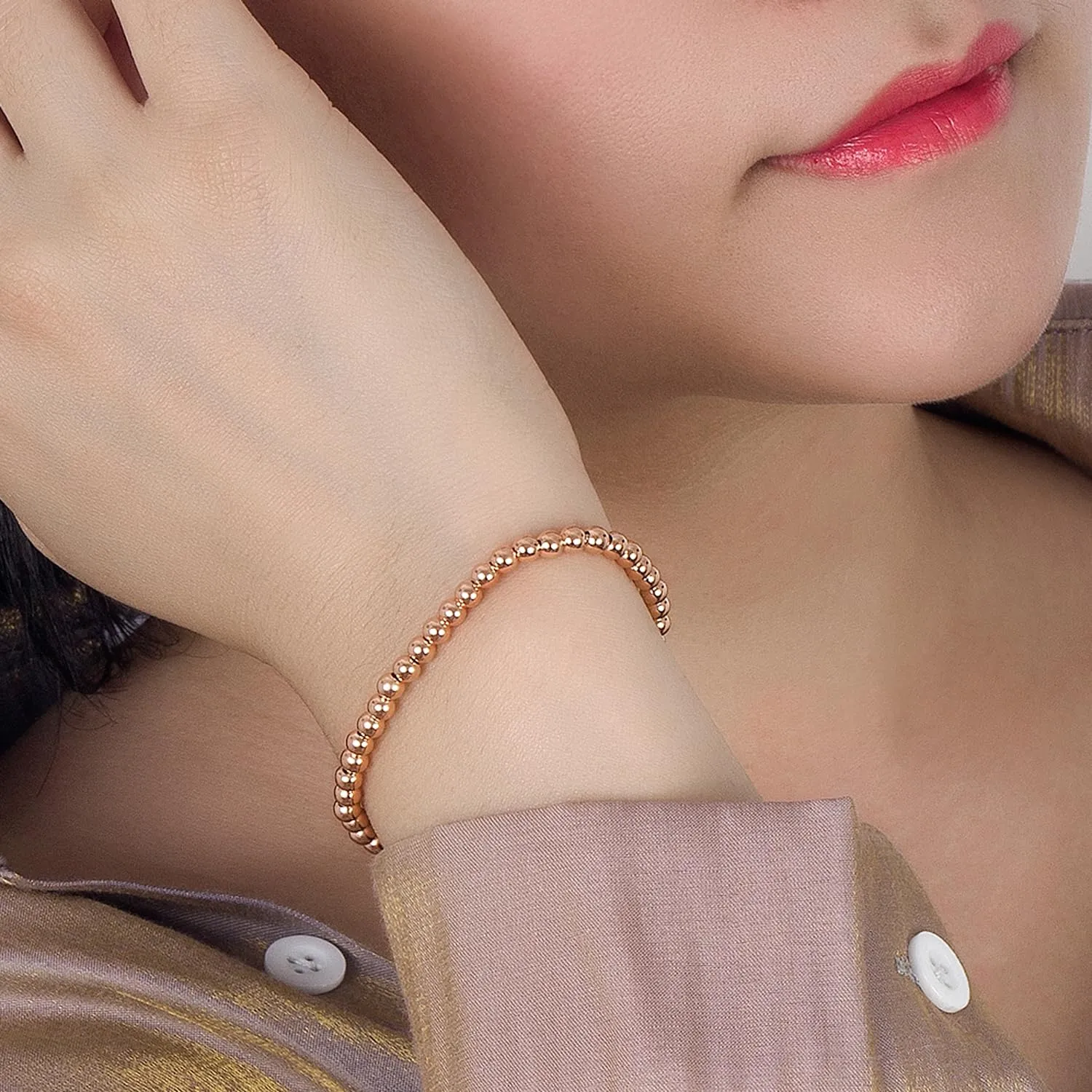 Dankadi Bracciale di Perle da Donna in Argento 925 Larghezza 4MM 6MM con e senza Ciondolo a Cuore, Lunghezza 13-21CM Dorato Oro Rosa Regalo Festa Mamma Figlia Uomo, 21CM, Argento - immagine 4