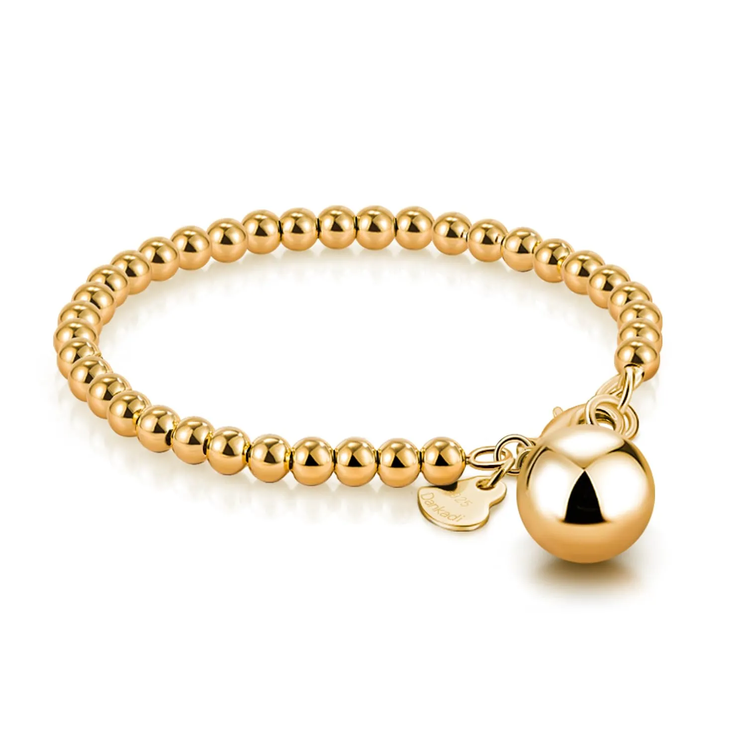 Bracciale da donna Dankadi in argento Sterling 925 con perline, larghezza 4 mm, 6 mm senza ciondolo a forma di cuore, lunghezza 13-21 cm, placcato in oro rosa, regalo per la festa della mamma o per un - immagine 1