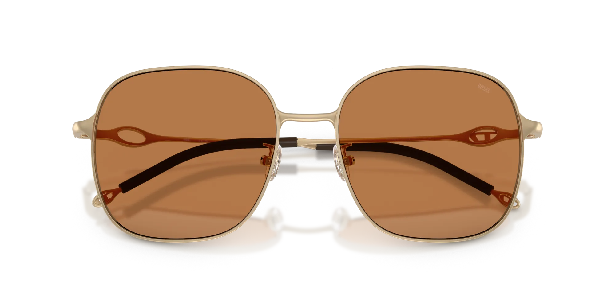 DIESEL DL1010D 101173 Occhiali da sole Metallo Oro Marrone Squadrata Normale - immagine 2