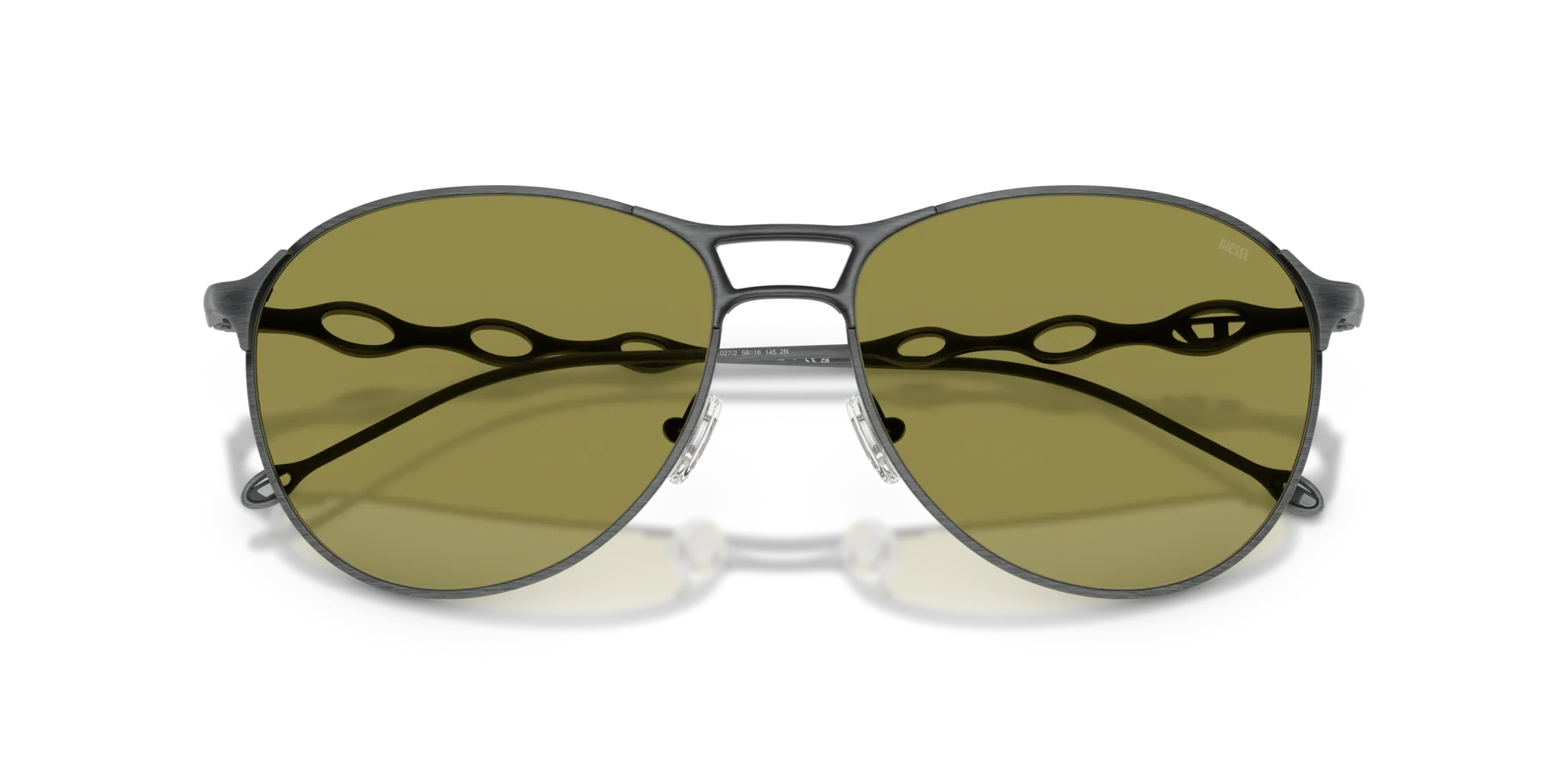 DIESEL DL1009 1027/2 Occhiali da sole Metallo Grigio Verde Pantos Normale - immagine 2