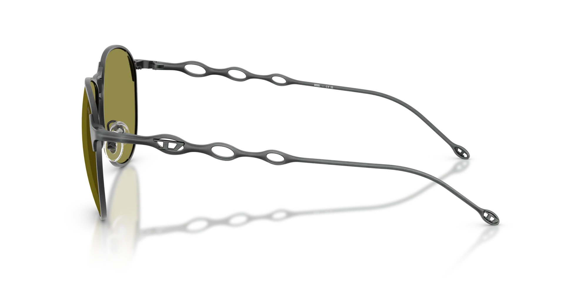 DIESEL DL1009 1027/2 Occhiali da sole Metallo Grigio Verde Pantos Normale - immagine 4