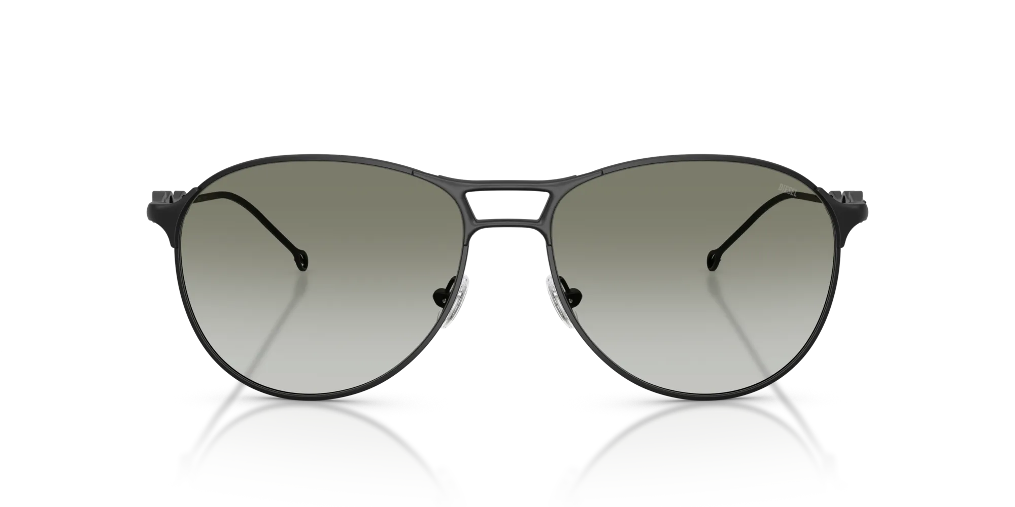 DIESEL DL1009 10138E Occhiali da sole Metallo Nero Verde Pantos Normale Sfumato - immagine 3