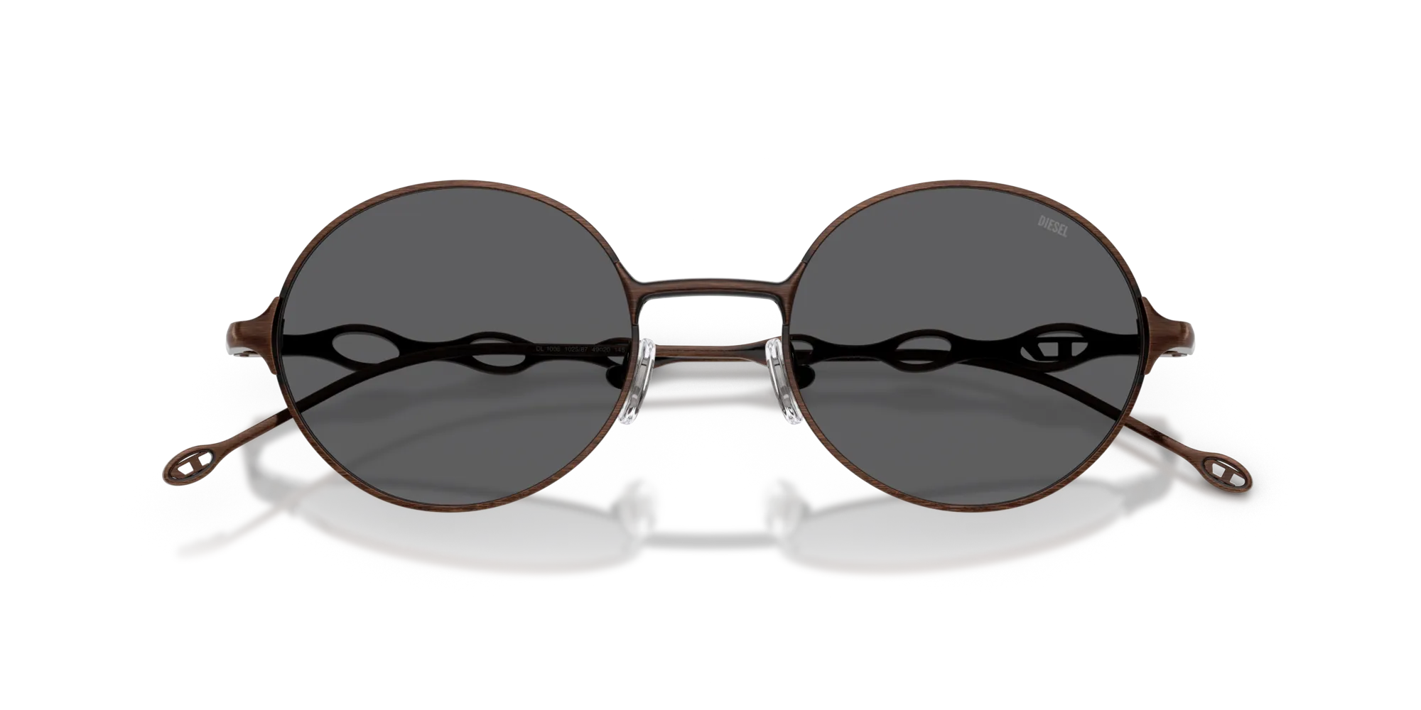 DIESEL DL1008 102587 Occhiali da sole Metallo Bronzo Grigio Rotonda Normale - immagine 2