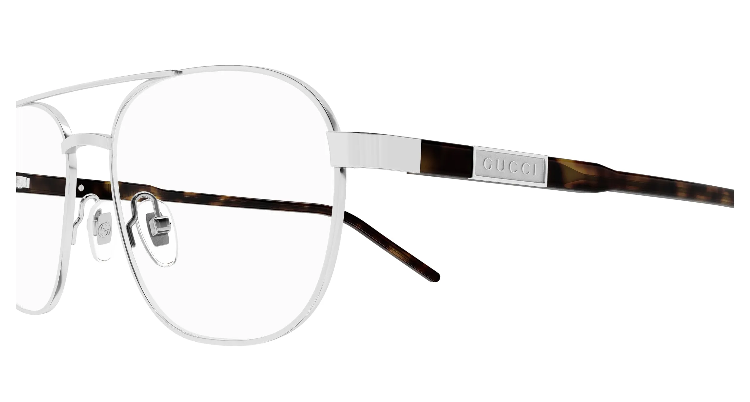 Gucci GG1800O 002 Montature da vista Metallo Argento Trasparente Squadrata - immagine 3