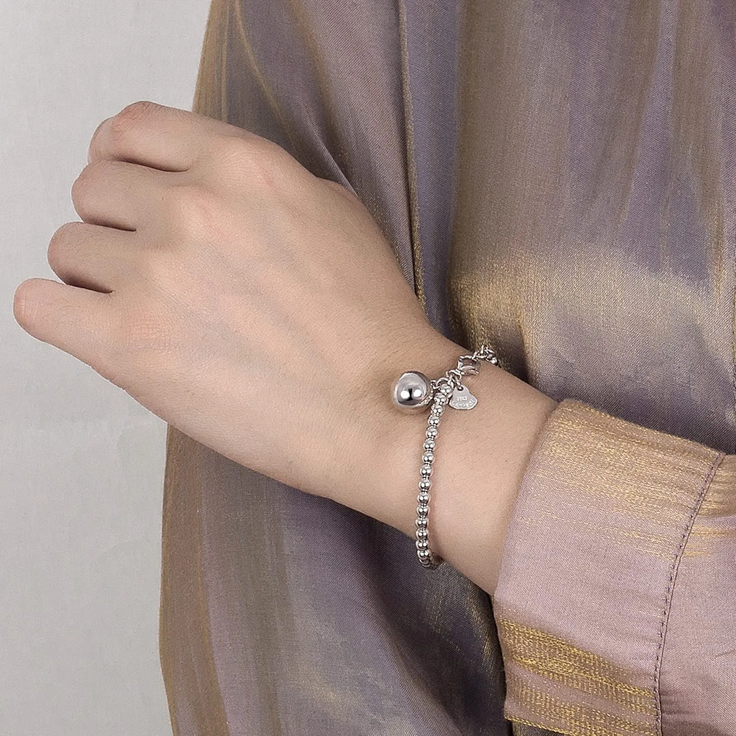 Dankadi Bracciale di Perle per Donna in Argento 925 Larghezza 4MM 6MM Senza e Con Ciondolo a Cuore, Lunghezza 13-21CM Doré Oro Rosa Regalo Festa della Mamma Uomo, 21CM, Argento - immagine 3