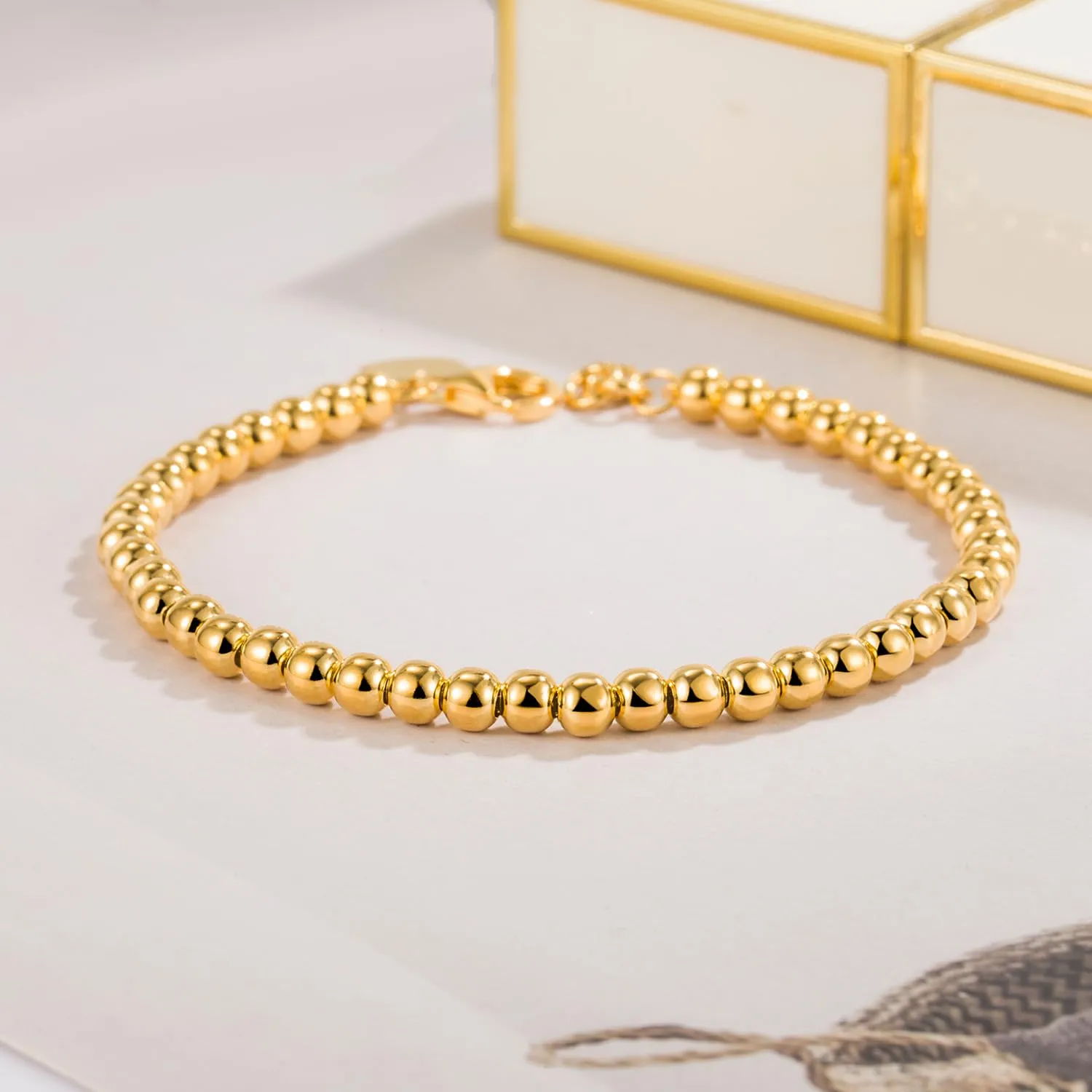 Dankadi Bracciale di Perle per Donna in Argento 925, Larghezza 4MM, 6MM con e senza Ciondolo a Cuore, Lunghezza 13-21CM, Dorato Oro Rosa, Idea Regalo Festa della Mamma, Figlia, Uomo, 15CM, Argento - immagine 4