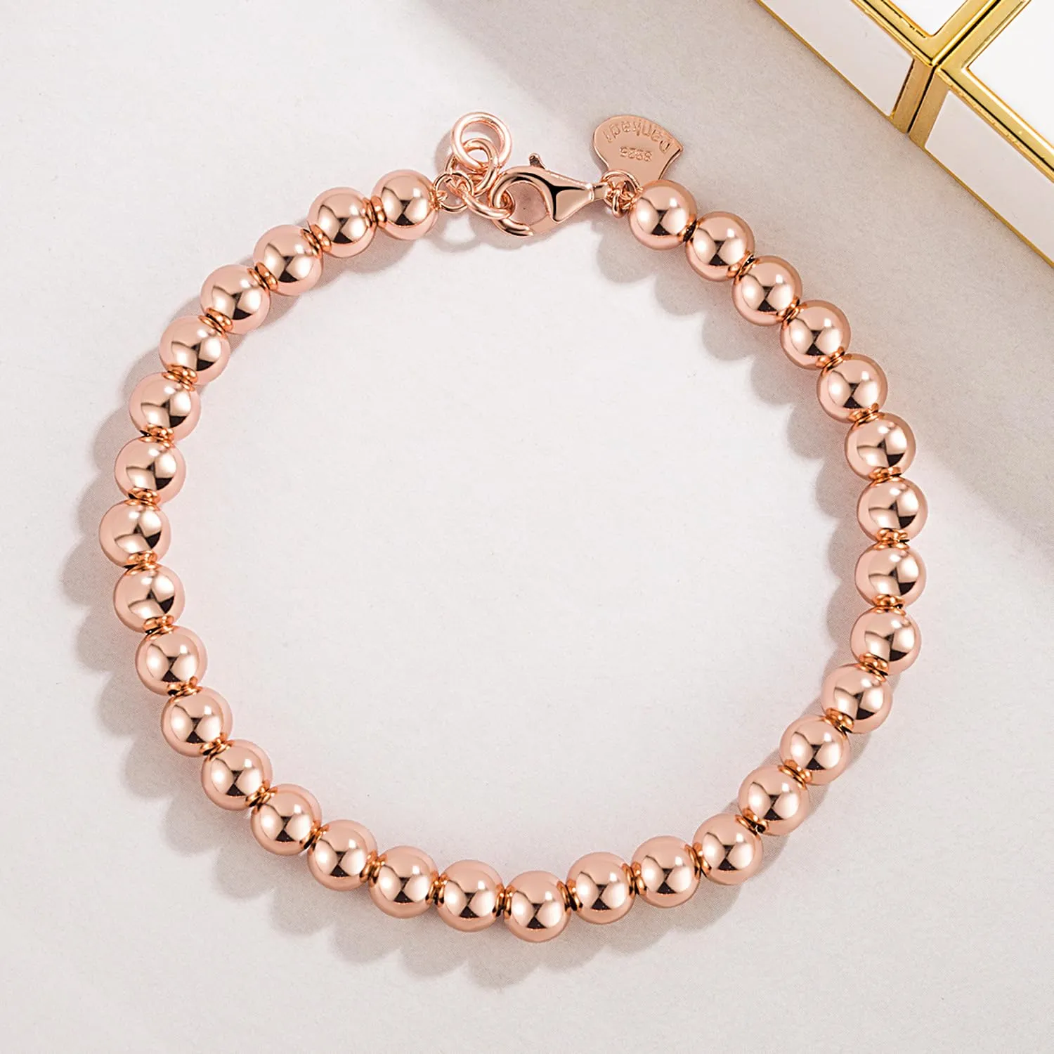 Dankadi Bracciale di Perle per Donna in Argento 925 Larghezza 4MM 6MM Senza e Con Ciondolo a Cuore, Lunghezza 13-21CM Doré Oro Rosa Regalo Festa della Mamma Uomo, 17CM, Argento - immagine 8