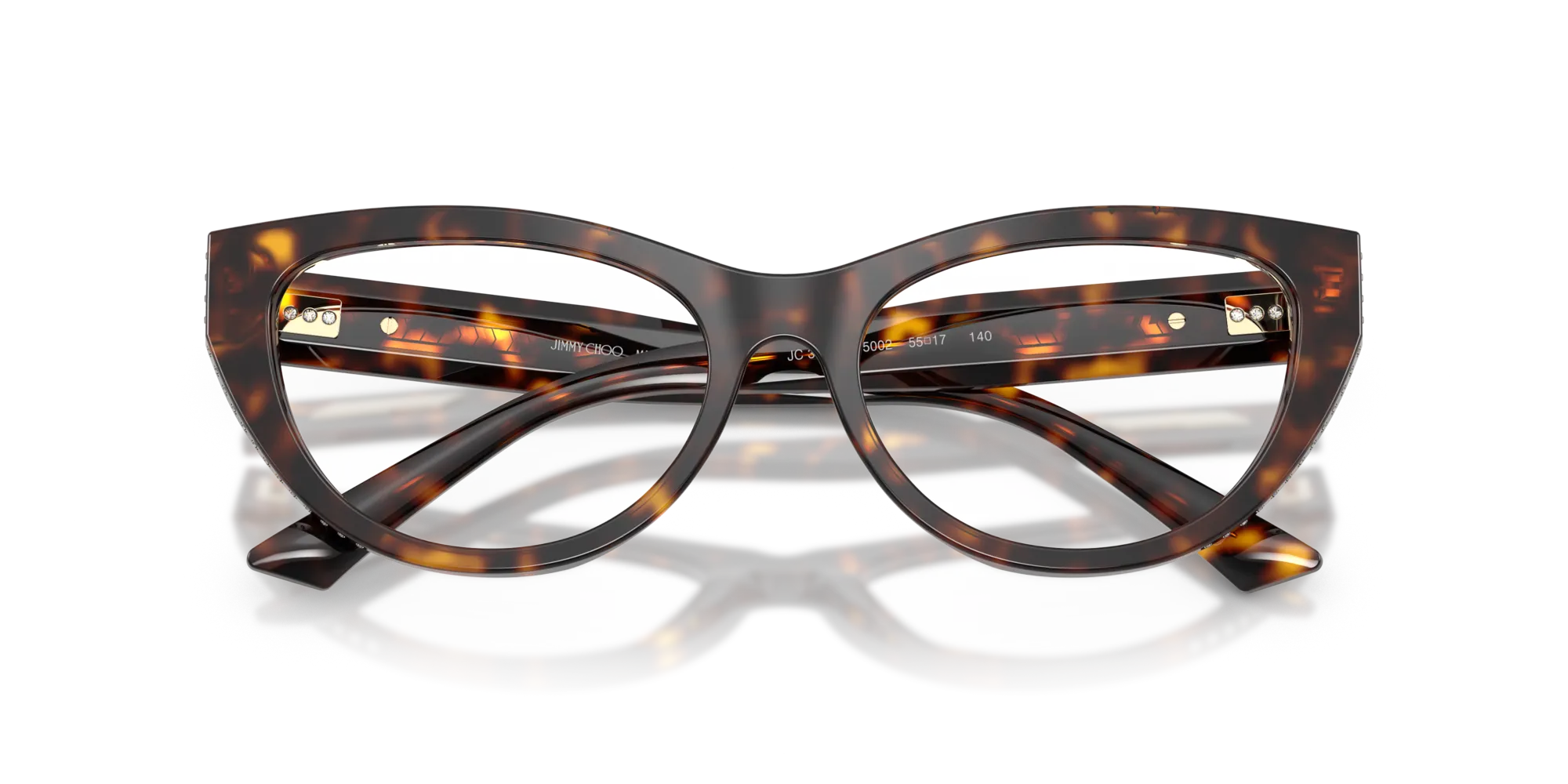 Jimmy Choo JC3030B 5002 Montature da vista Acetato Tartaruga Cat Eye Normale - immagine 2