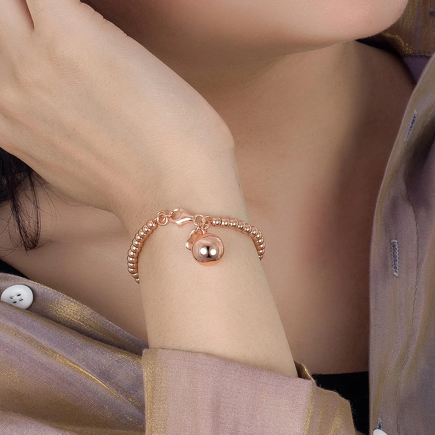 Dankadi Bracciale di Perle per Donna in Argento 925 Larghezza 4MM 6MM Senza e Con Ciondolo a Cuore, Lunghezza 13-21CM Doré Oro Rosa Regalo Festa della Mamma Uomo, 17CM, Argento - immagine 4