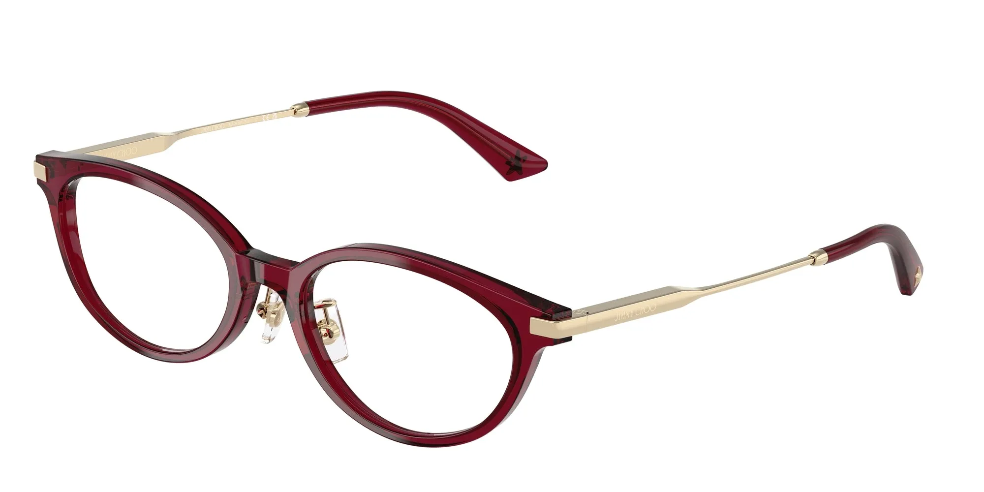 Jimmy Choo JC3029D 5062 Montature da vista Acetato Rosso Rotonda Normale - immagine 1