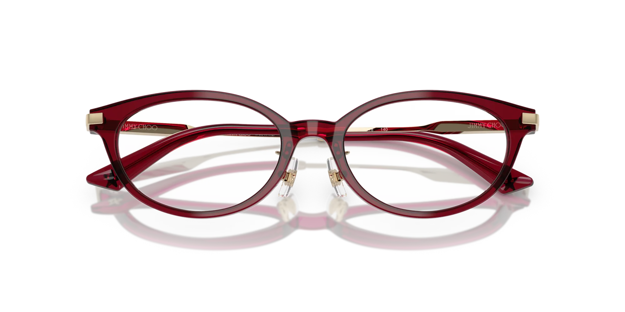 Jimmy Choo JC3029D 5062 Montature da vista Acetato Rosso Rotonda Normale - immagine 2