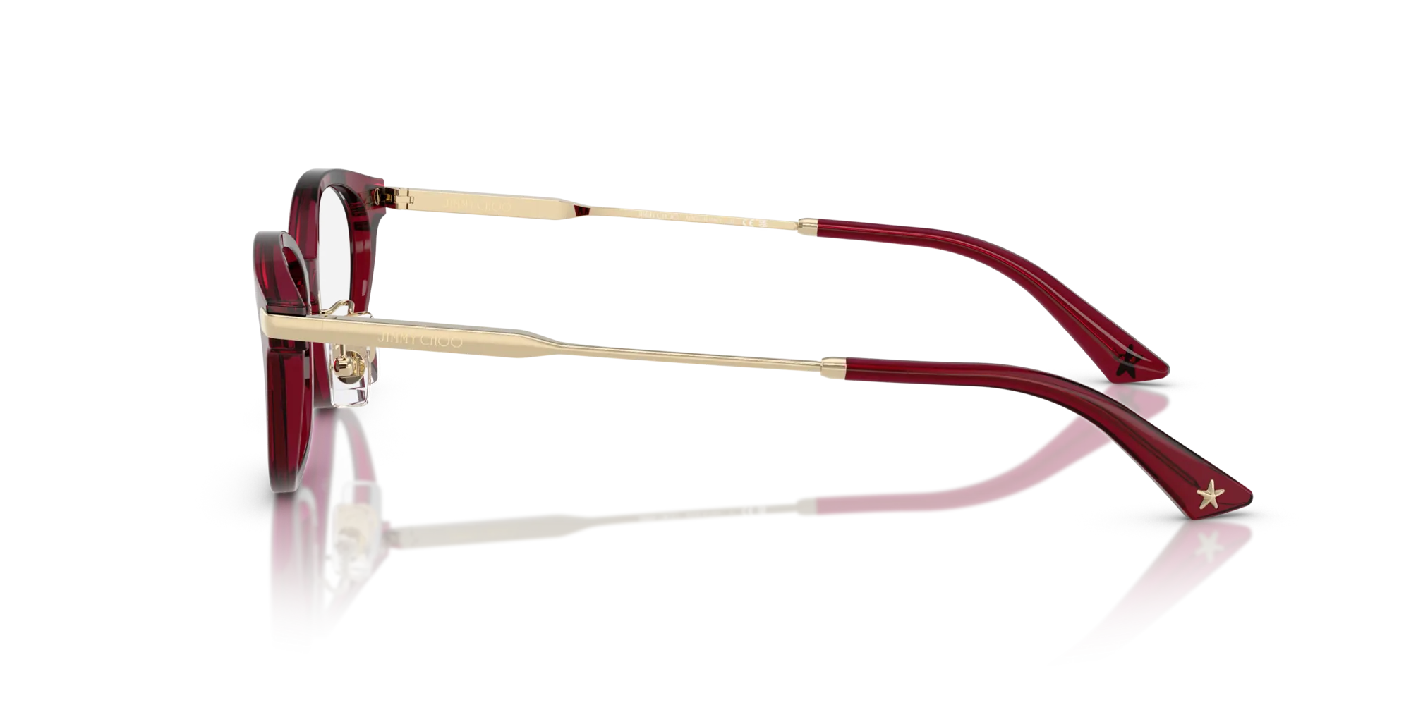 Jimmy Choo JC3029D 5062 Montature da vista Acetato Rosso Rotonda Normale - immagine 4