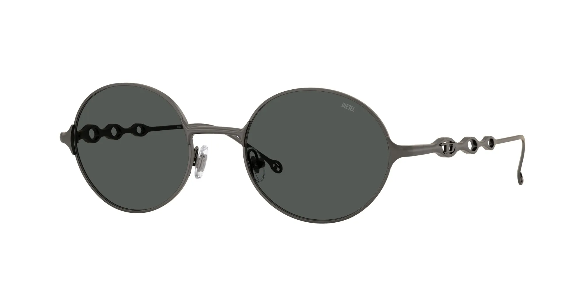 DIESEL DL1008 100987 Occhiali da sole Metallo Grigio Grigio Rotonda Normale - immagine 1