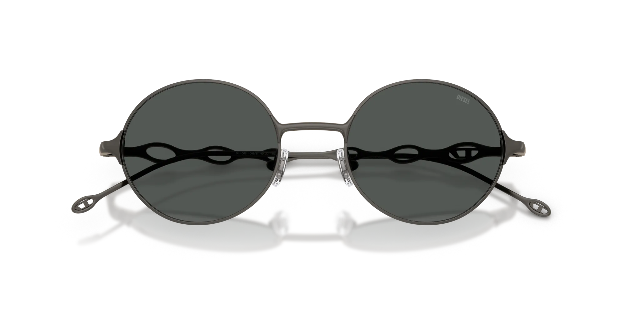 DIESEL DL1008 100987 Occhiali da sole Metallo Grigio Grigio Rotonda Normale - immagine 2