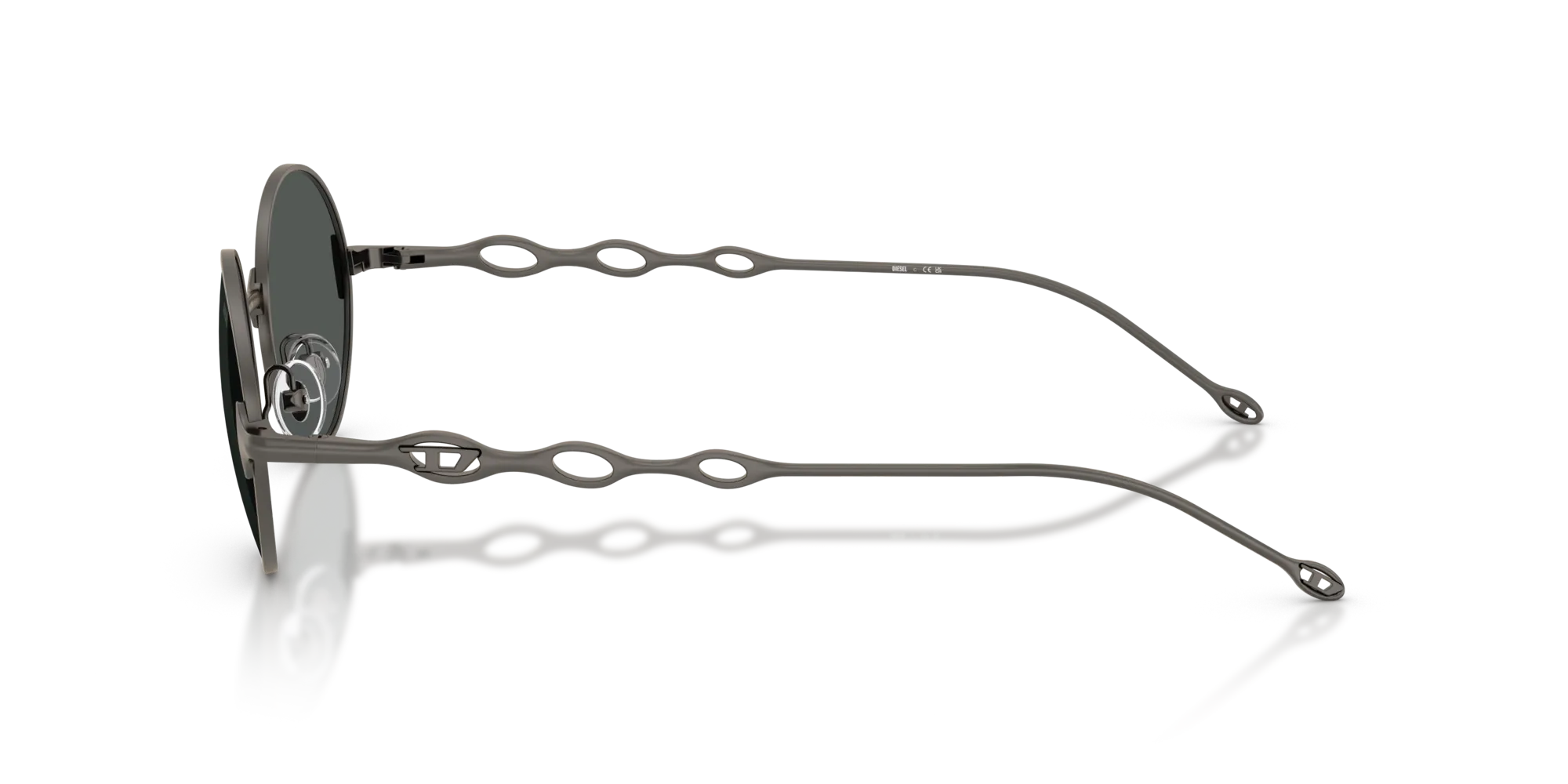 DIESEL DL1008 100987 Occhiali da sole Metallo Grigio Grigio Rotonda Normale - immagine 4