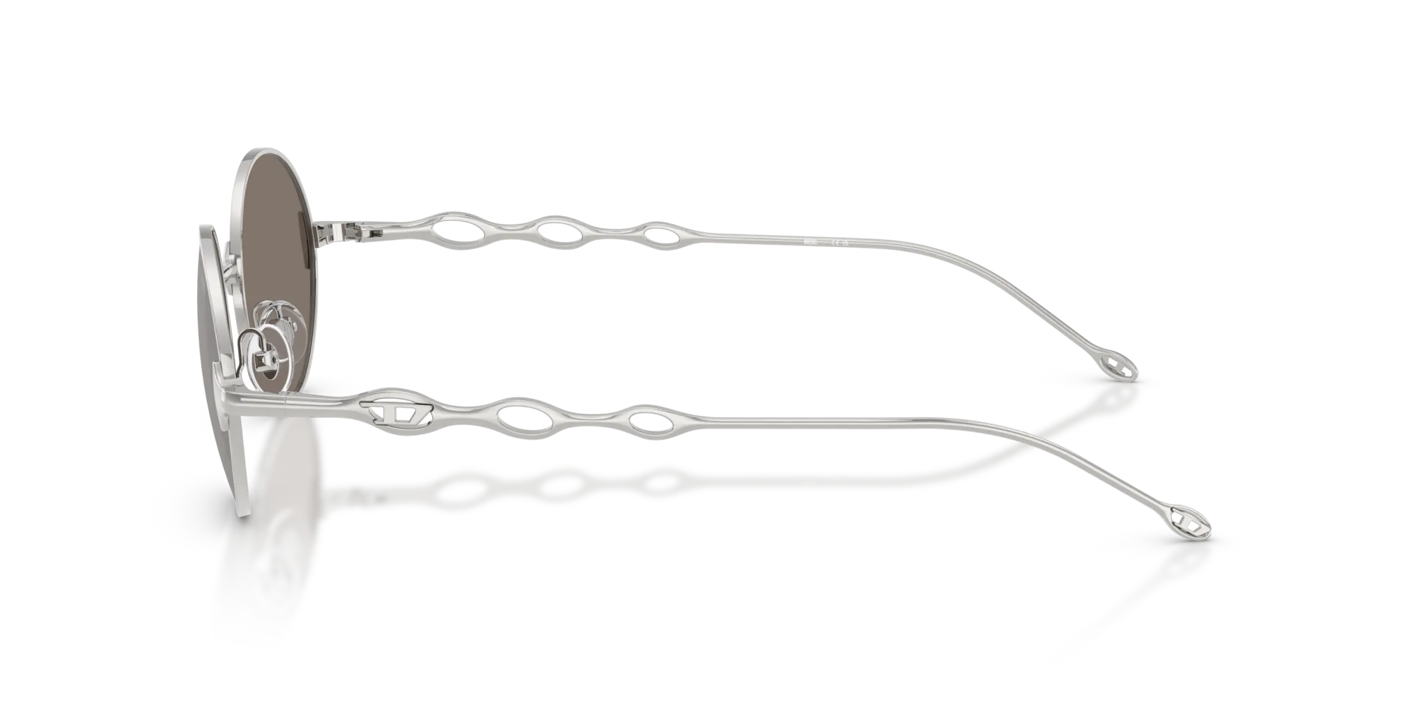 DIESEL DL1008 1001Z6 Occhiali da sole Metallo Argento Argento Rotonda Normale - immagine 4