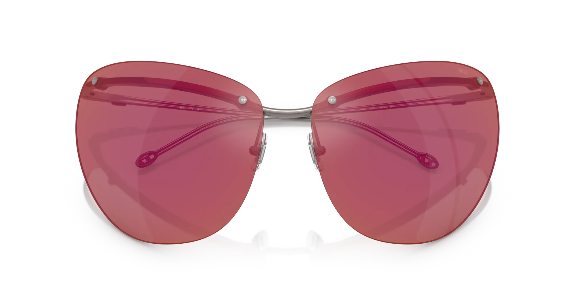 DIESEL DL1007 115/D0 Occhiali da sole Metallo Grigio Viola Cat Eye Specchiate - immagine 2