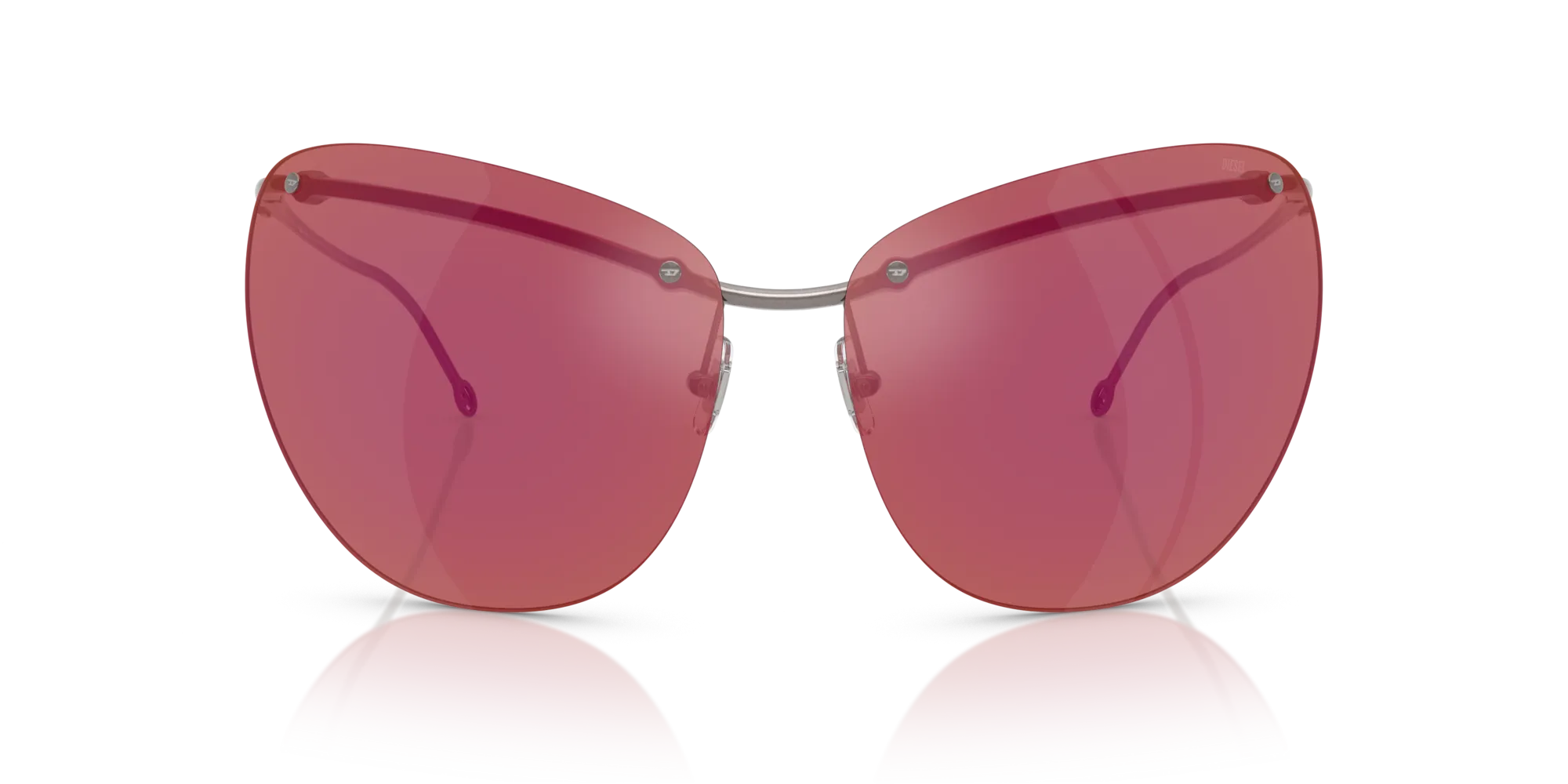 DIESEL DL1007 115/D0 Occhiali da sole Metallo Grigio Viola Cat Eye Specchiate - immagine 3