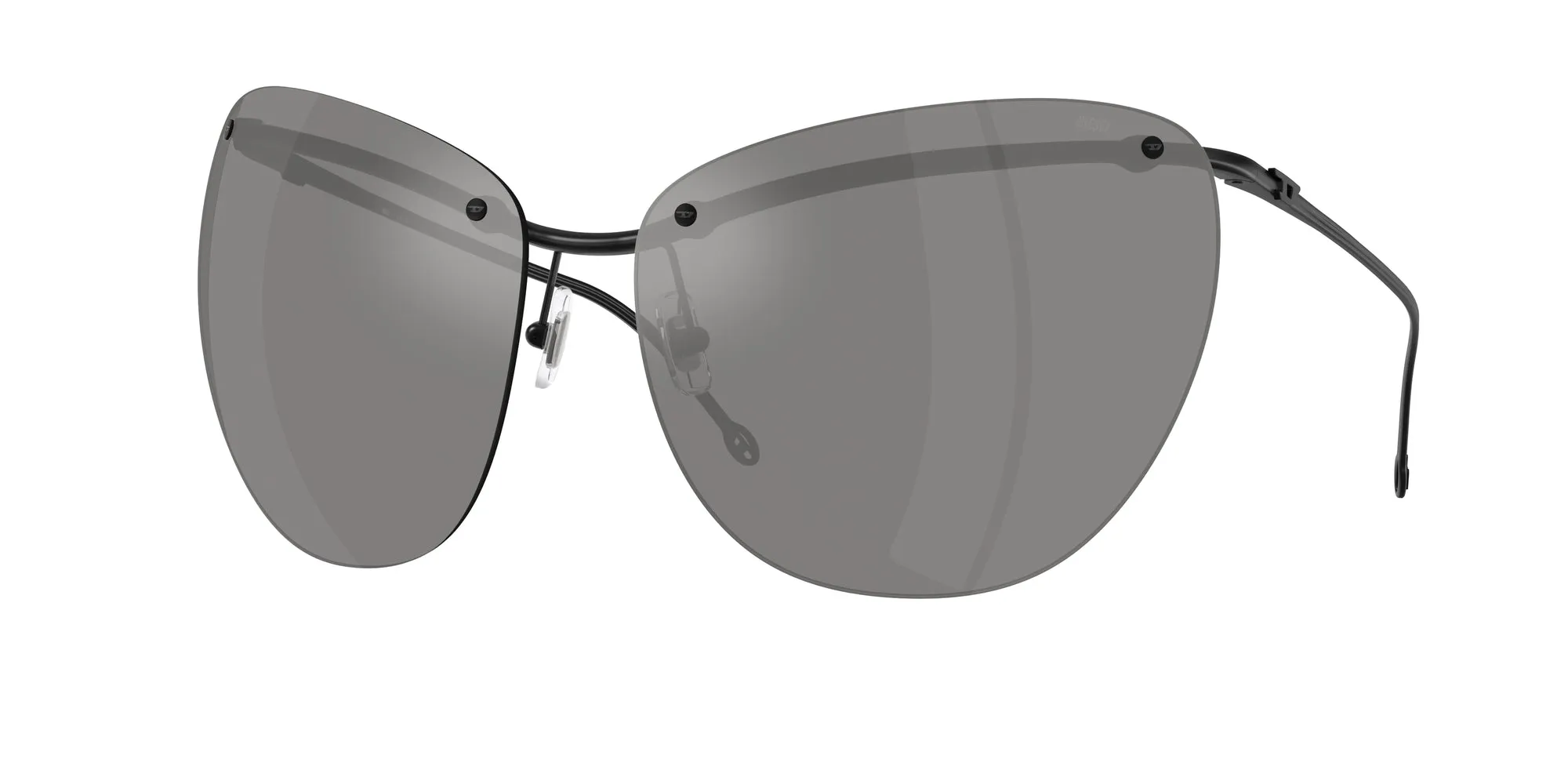 DIESEL DL1007 109/6G Occhiali da sole Metallo Nero Grigio Cat Eye Specchiate - immagine 1