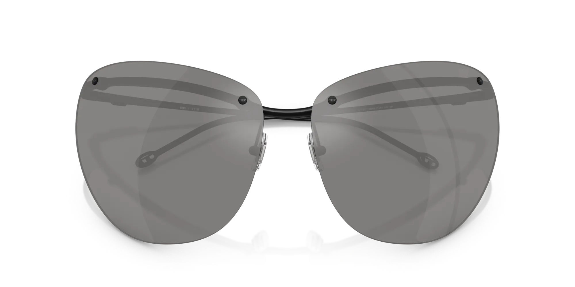 DIESEL DL1007 109/6G Occhiali da sole Metallo Nero Grigio Cat Eye Specchiate - immagine 2