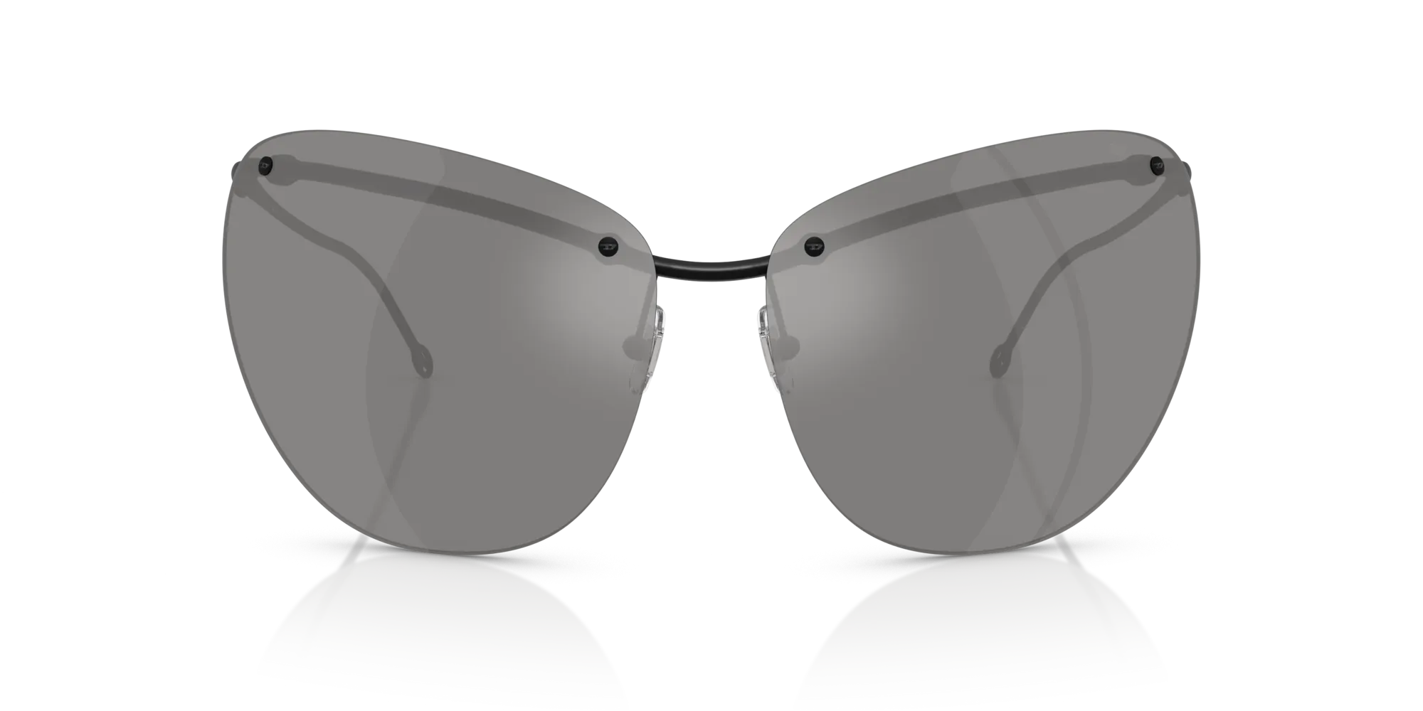 DIESEL DL1007 109/6G Occhiali da sole Metallo Nero Grigio Cat Eye Specchiate - immagine 3