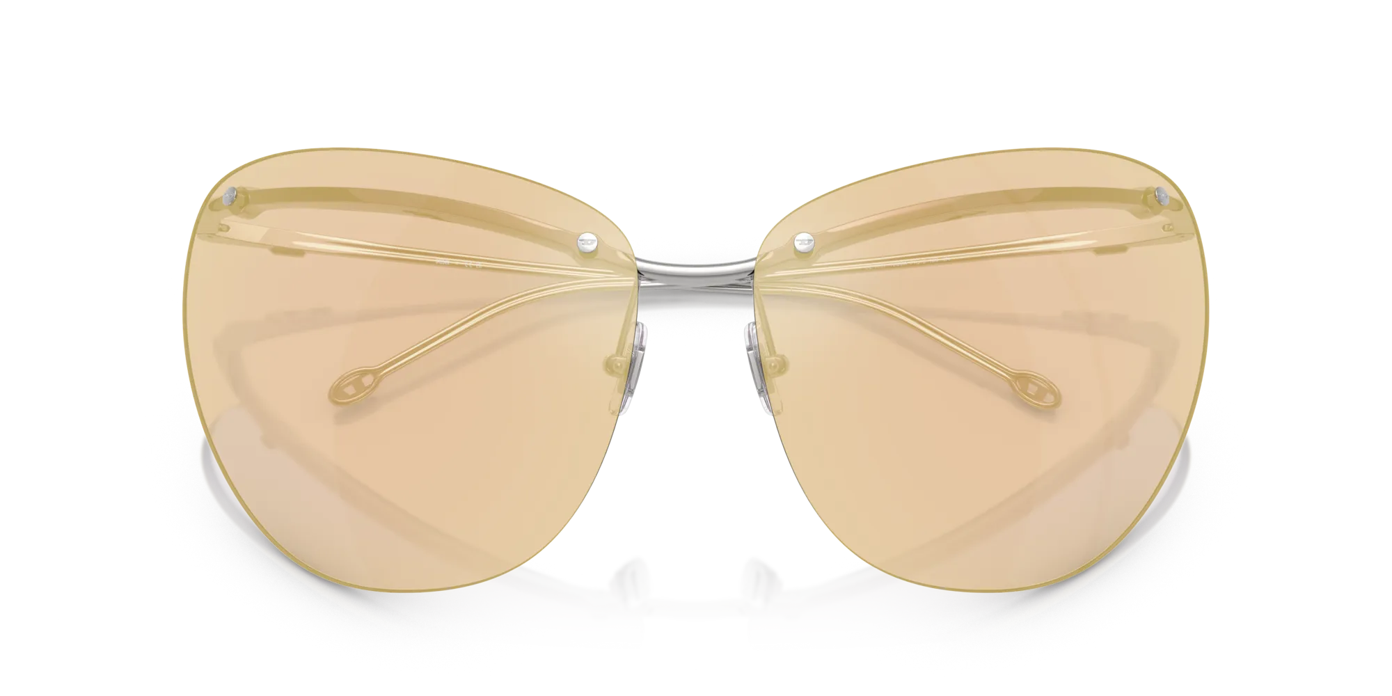 DIESEL DL1007 103/5A Occhiali da sole Metallo Argento Marrone Cat Eye Specchiate - immagine 2