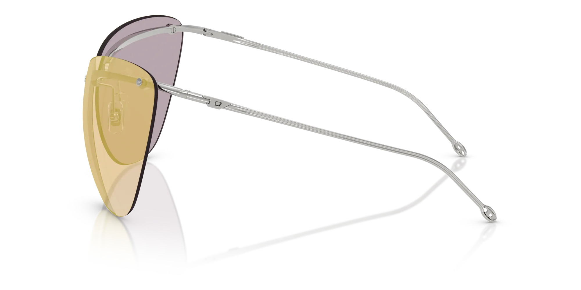 DIESEL DL1007 103/5A Occhiali da sole Metallo Argento Marrone Cat Eye Specchiate - immagine 4